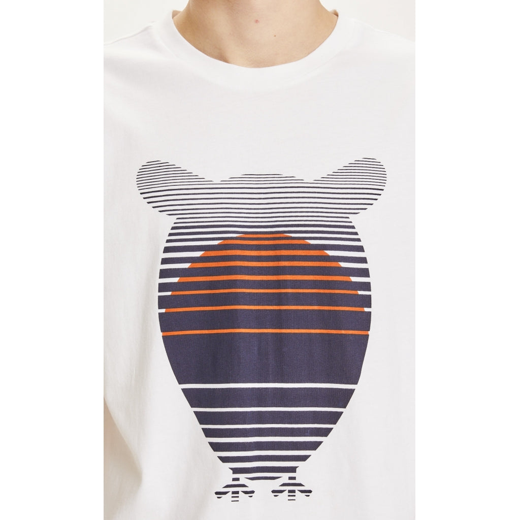 KnowledgeCotton Apparel ALDER Owl Sunset printed tee