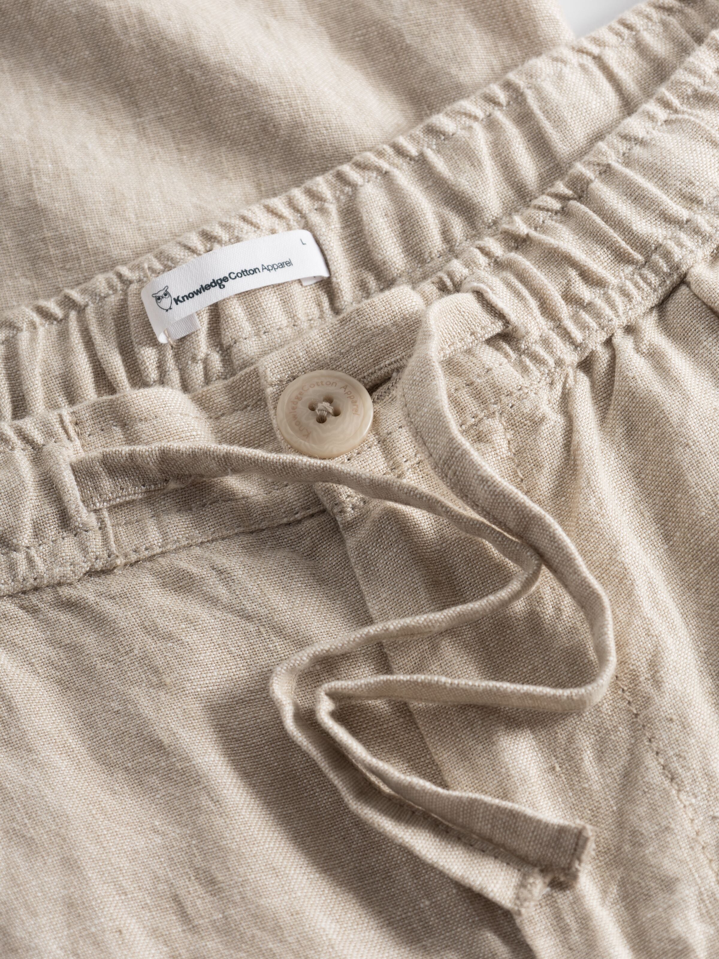 KnowledgeCotton Apparel - Loose linen pant - GOTS/Vegan - Light feather gray