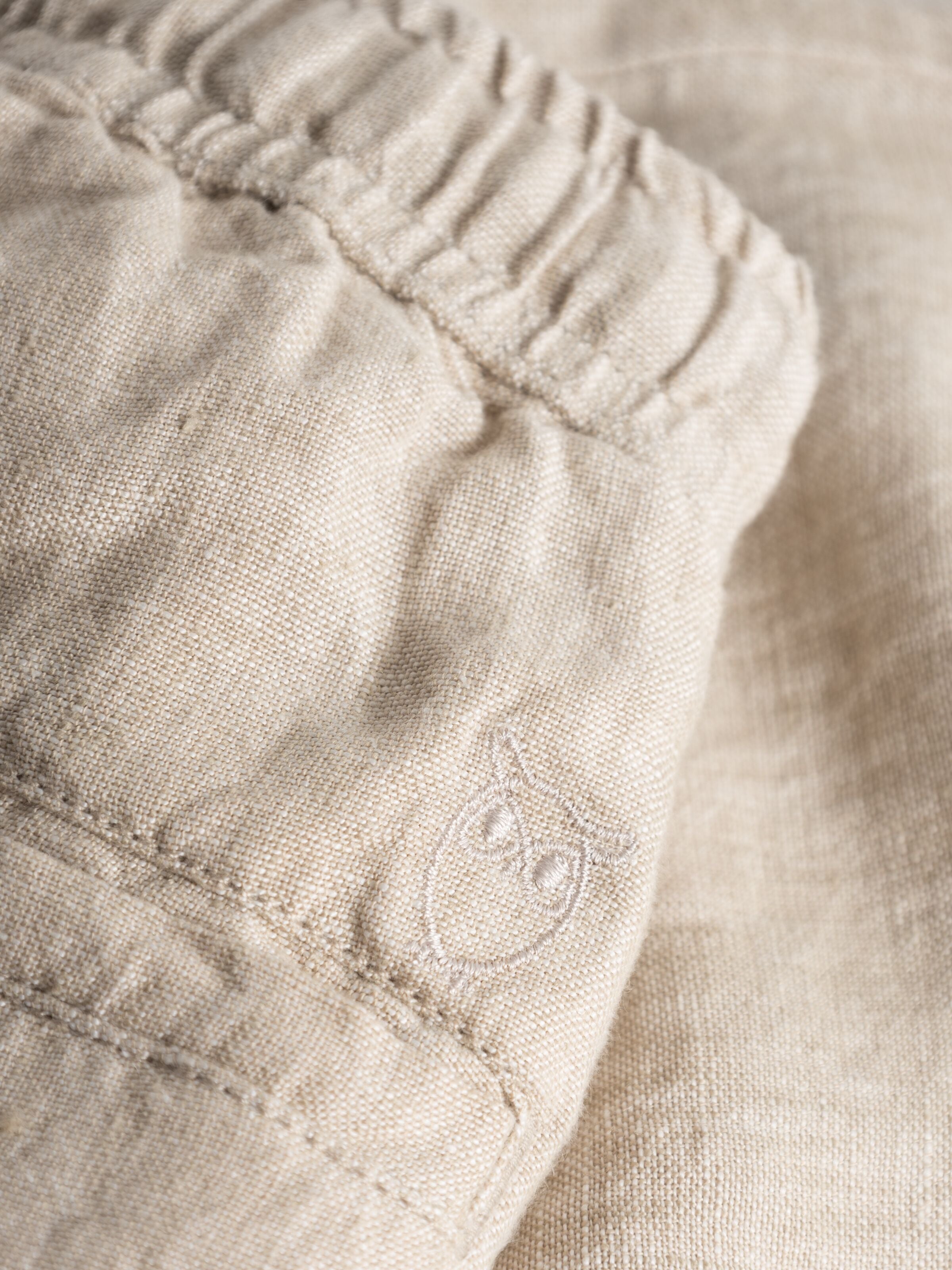 KnowledgeCotton Apparel - Loose linen pant - GOTS/Vegan - Light feather gray