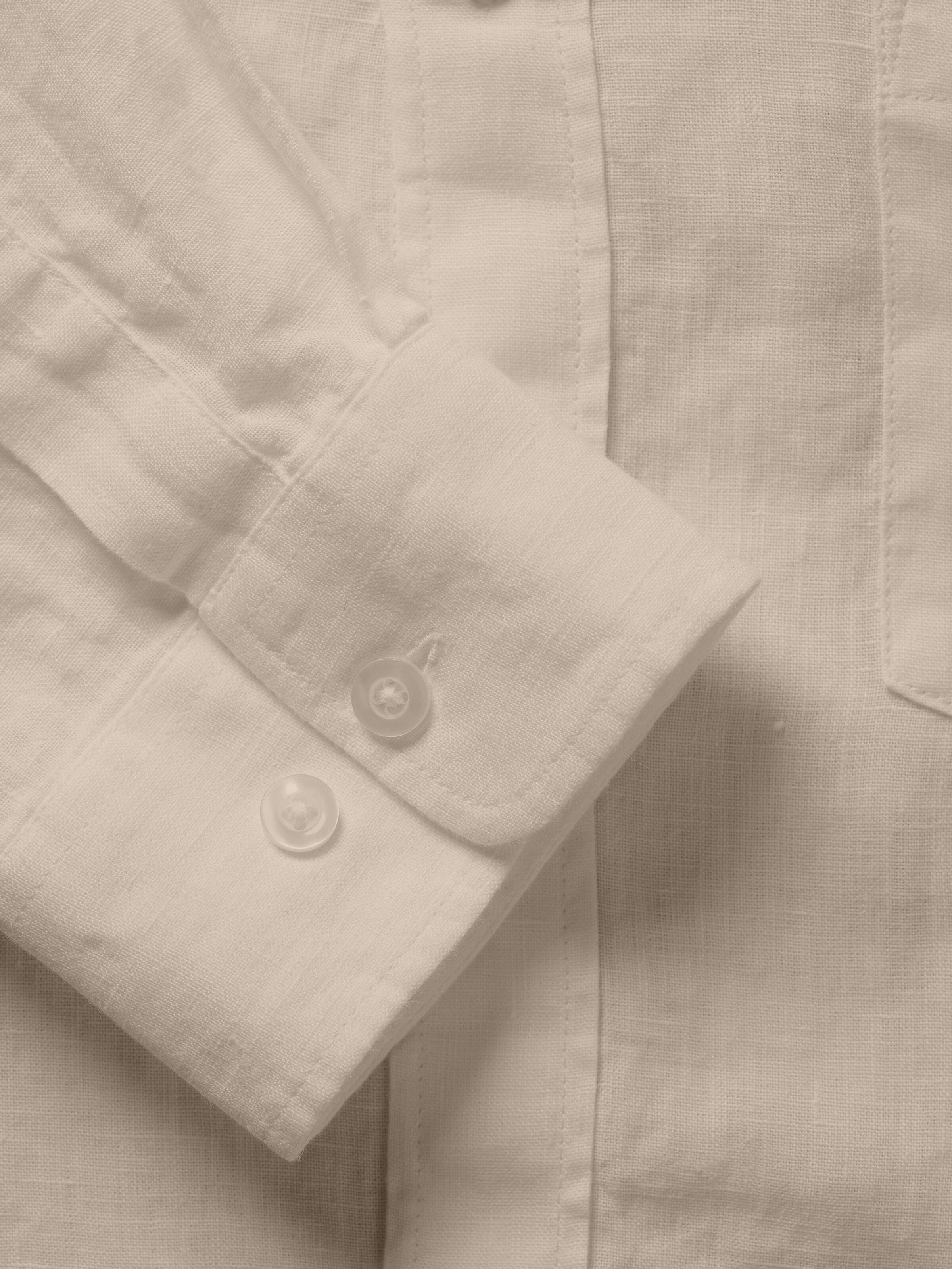 KnowledgeCotton Apparel - Custom fit linen shirt GOTS/Vegan - Light feather gray