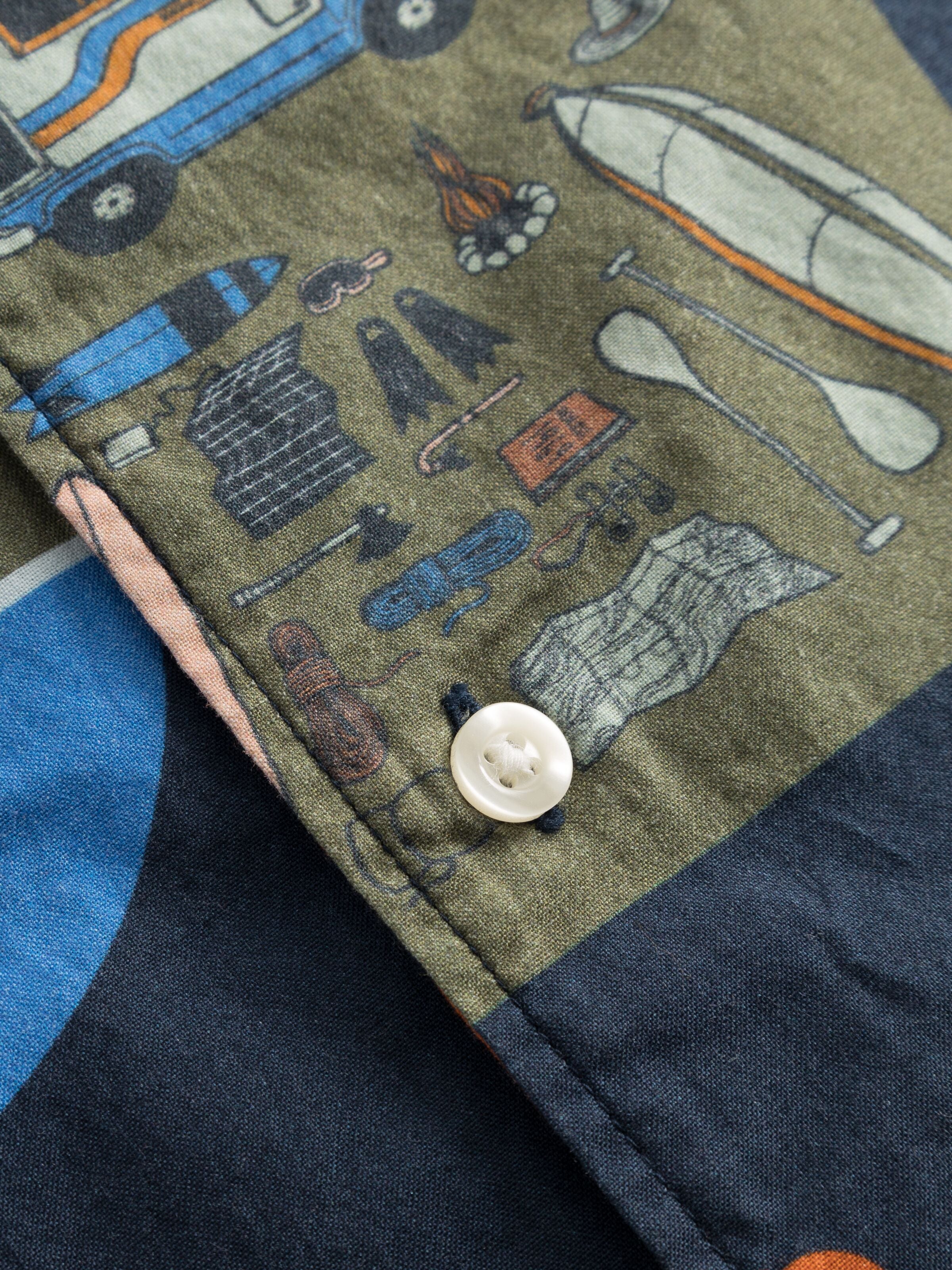 KnowledgeCotton Apparel - Boxed fit AOP short sleeved shirt - GOTS/Vegan