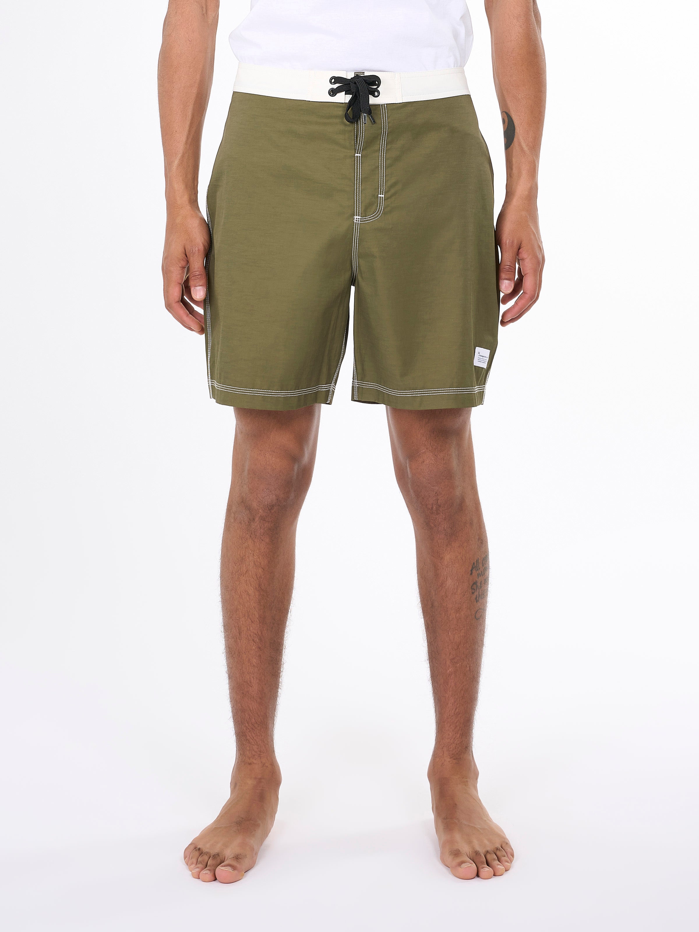 KnowledgeCotton Apparel  - Board swim shirts - GRS/Vegan PETA - Burned Olive