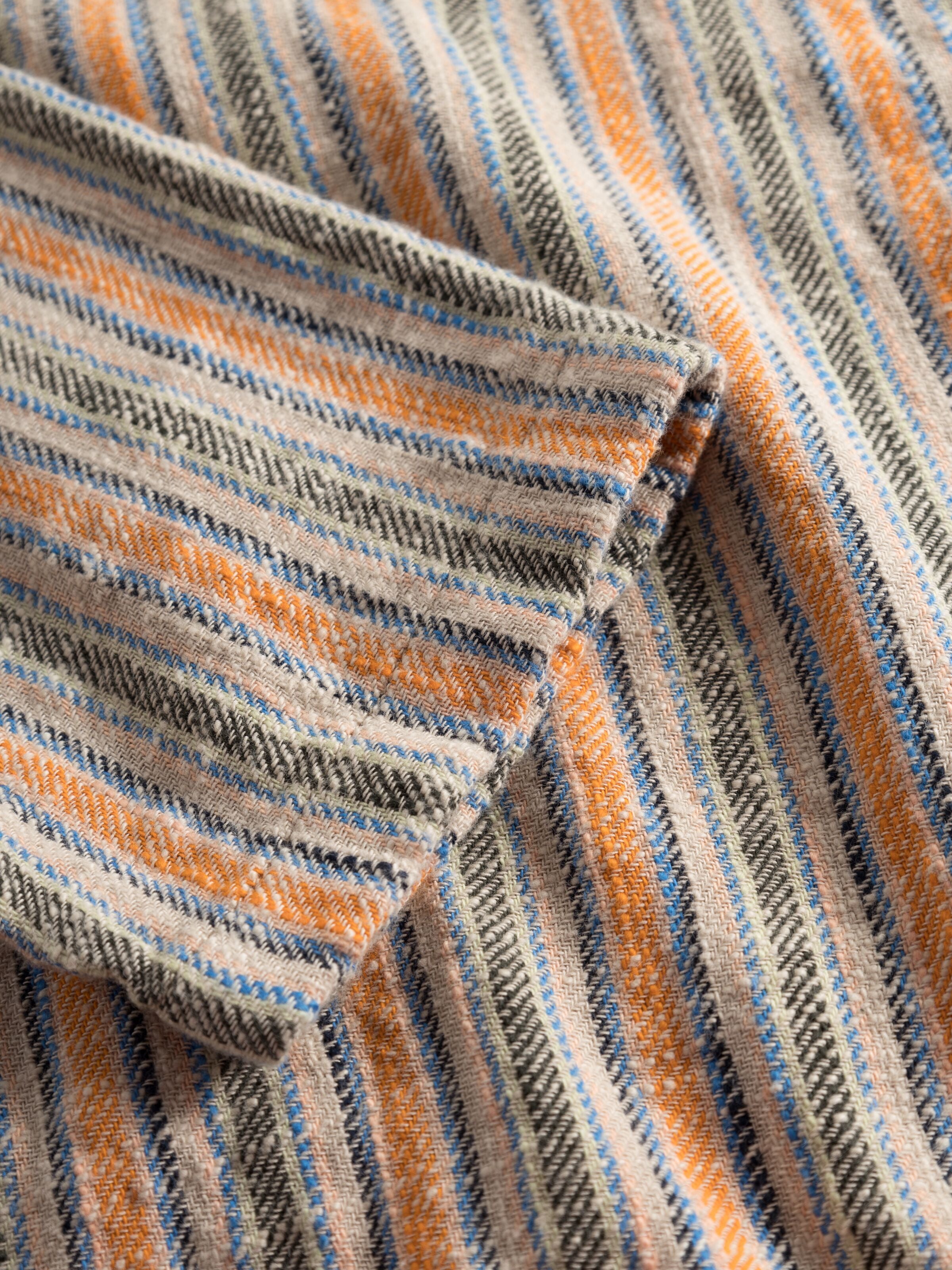 KnowledgeCotton Apparel  - Loose woven striped overshirt - GOTS/Vegan - Multi color