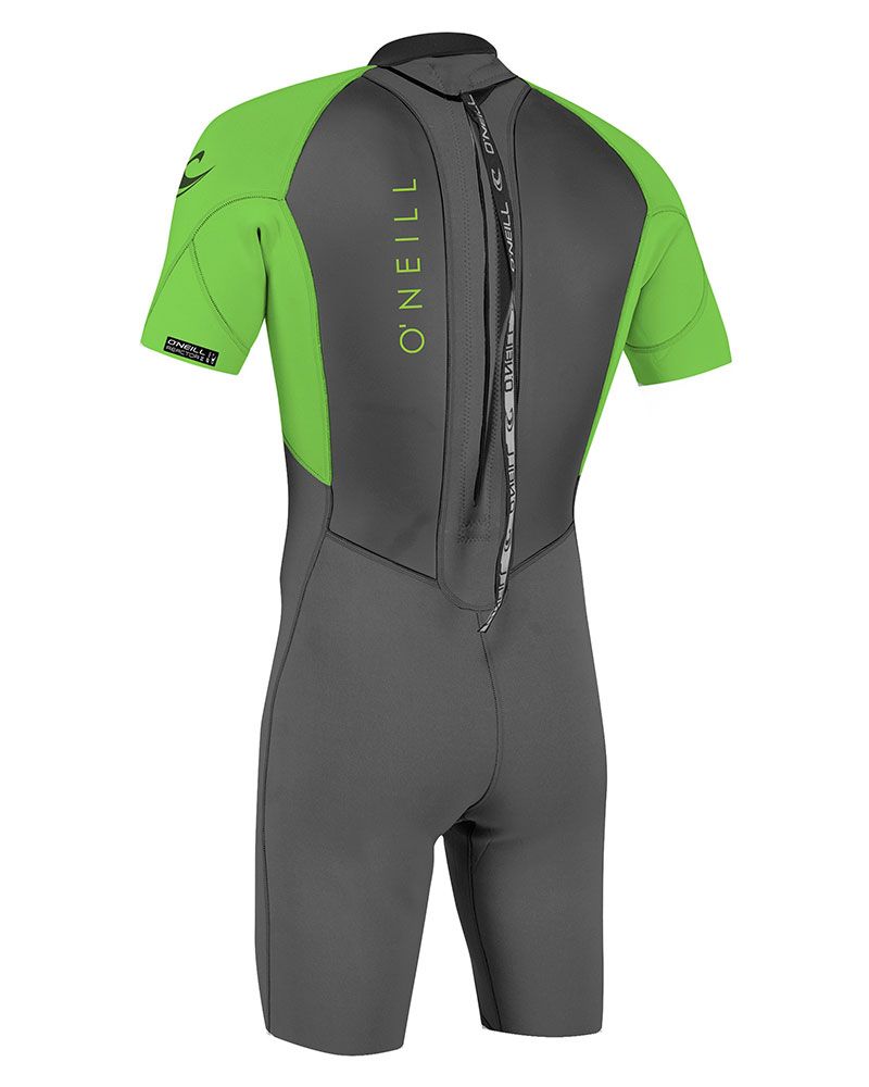 O’Neill Youth Reactor II 2mm Back Zip S/S Spring graphite / dayglo