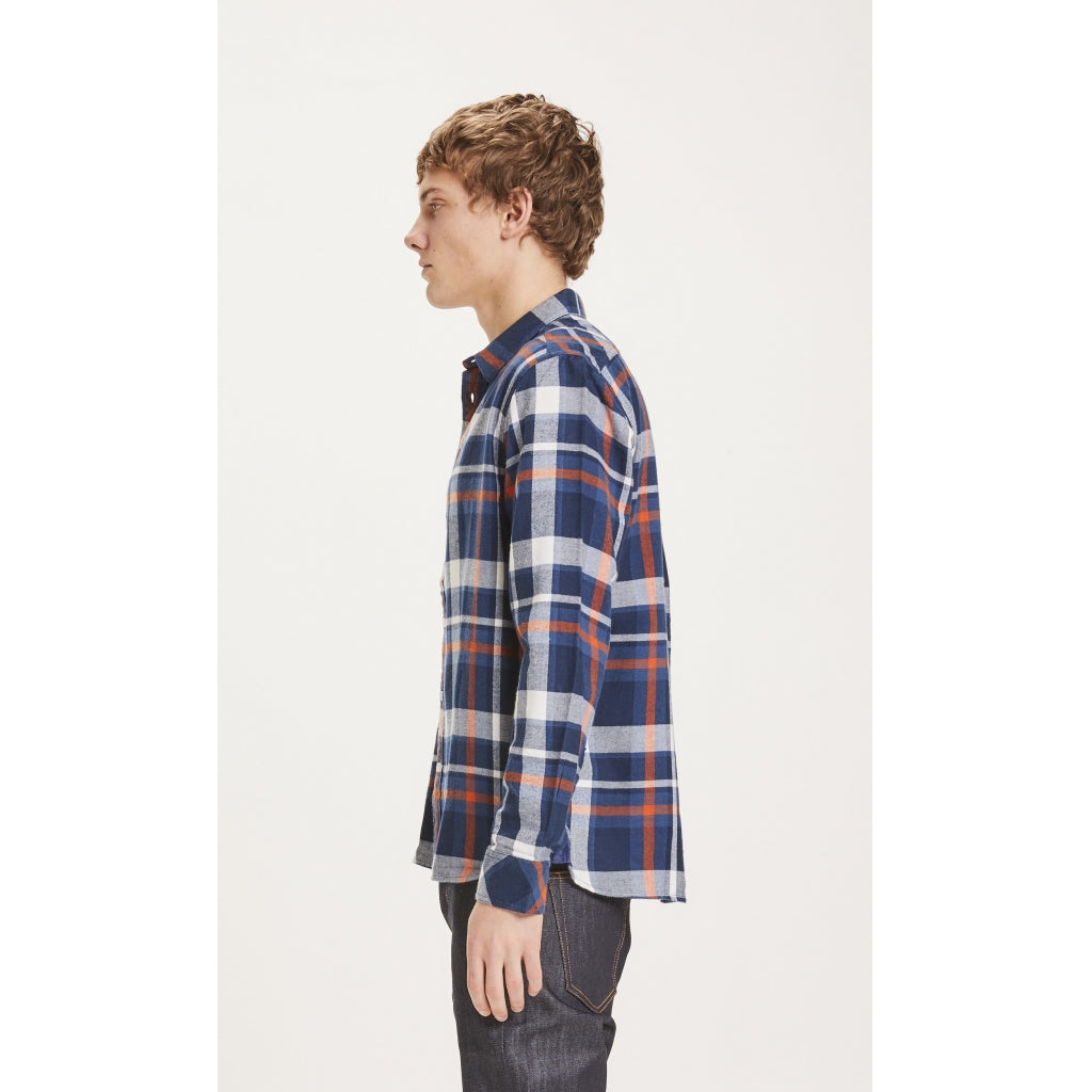 KnowledgeCotton Apparel LARCH casual fit checked flannel shirt