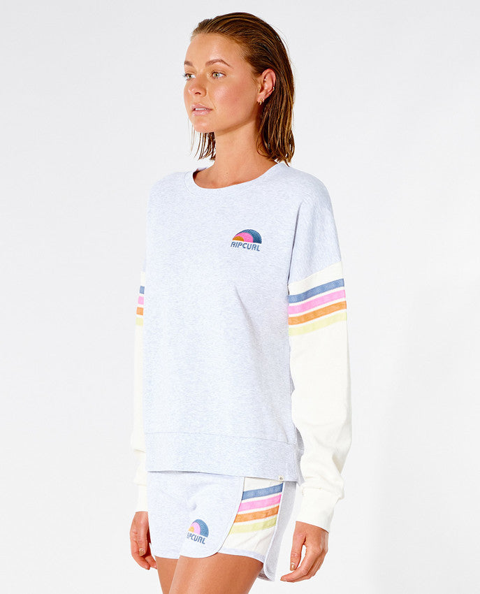 Rip Curl - surf revival wave crew - light grey heat
