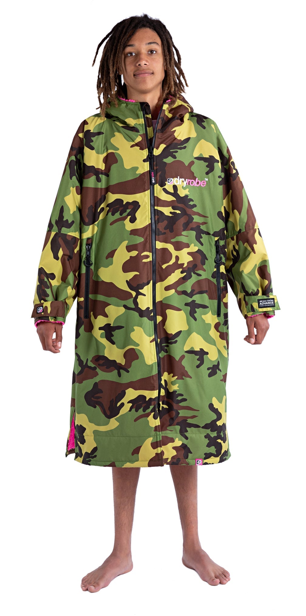 Dryrobe advance long sleeve poncho | voksne | camo/pink