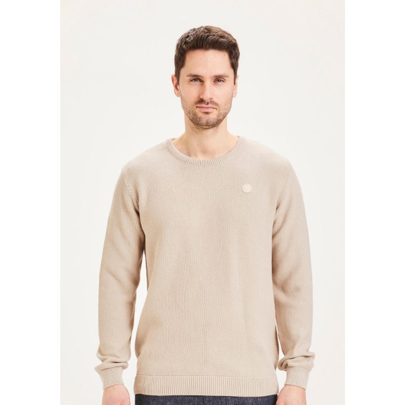 KnowledgeCotton Apparel - FIELD pique badge knit o-neck