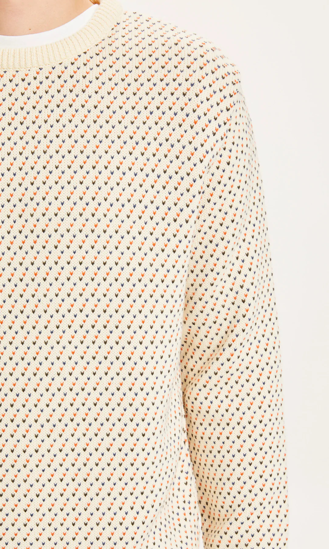 Knowledge Cotton Apparel Valley Jacquard striktrøje, Arabien Spice