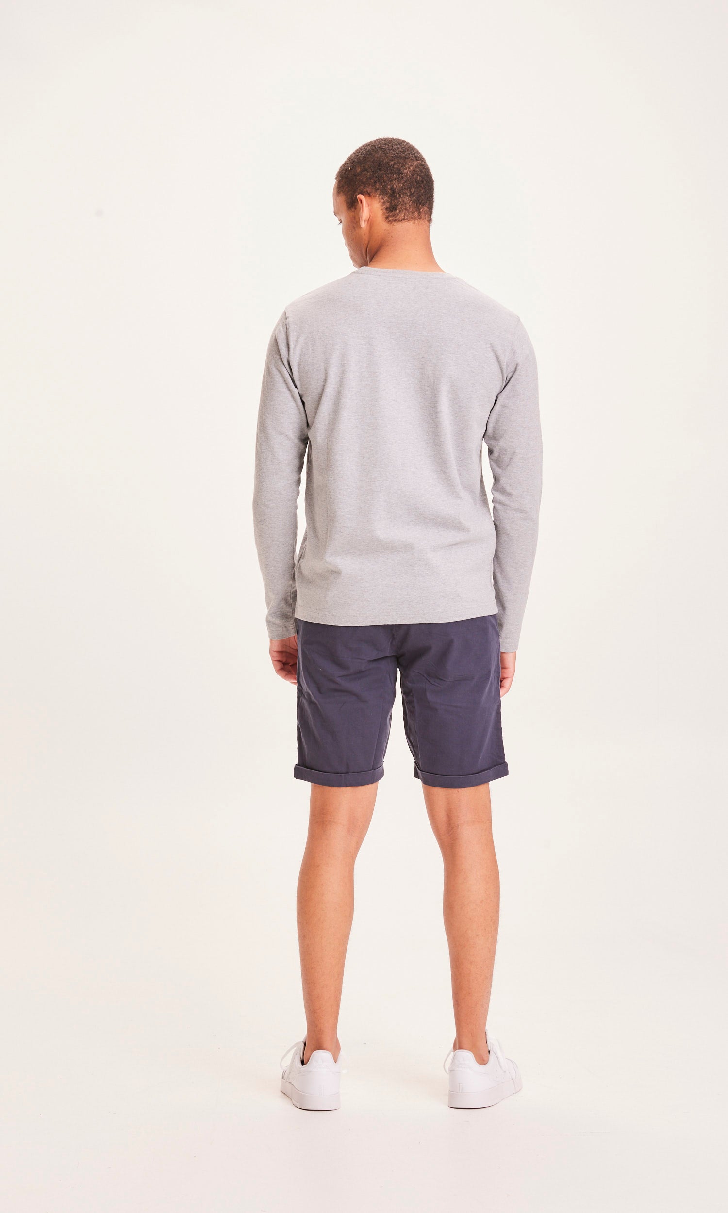 Regular chino poplin shorts - GOTS/Vegan Total Eclipse