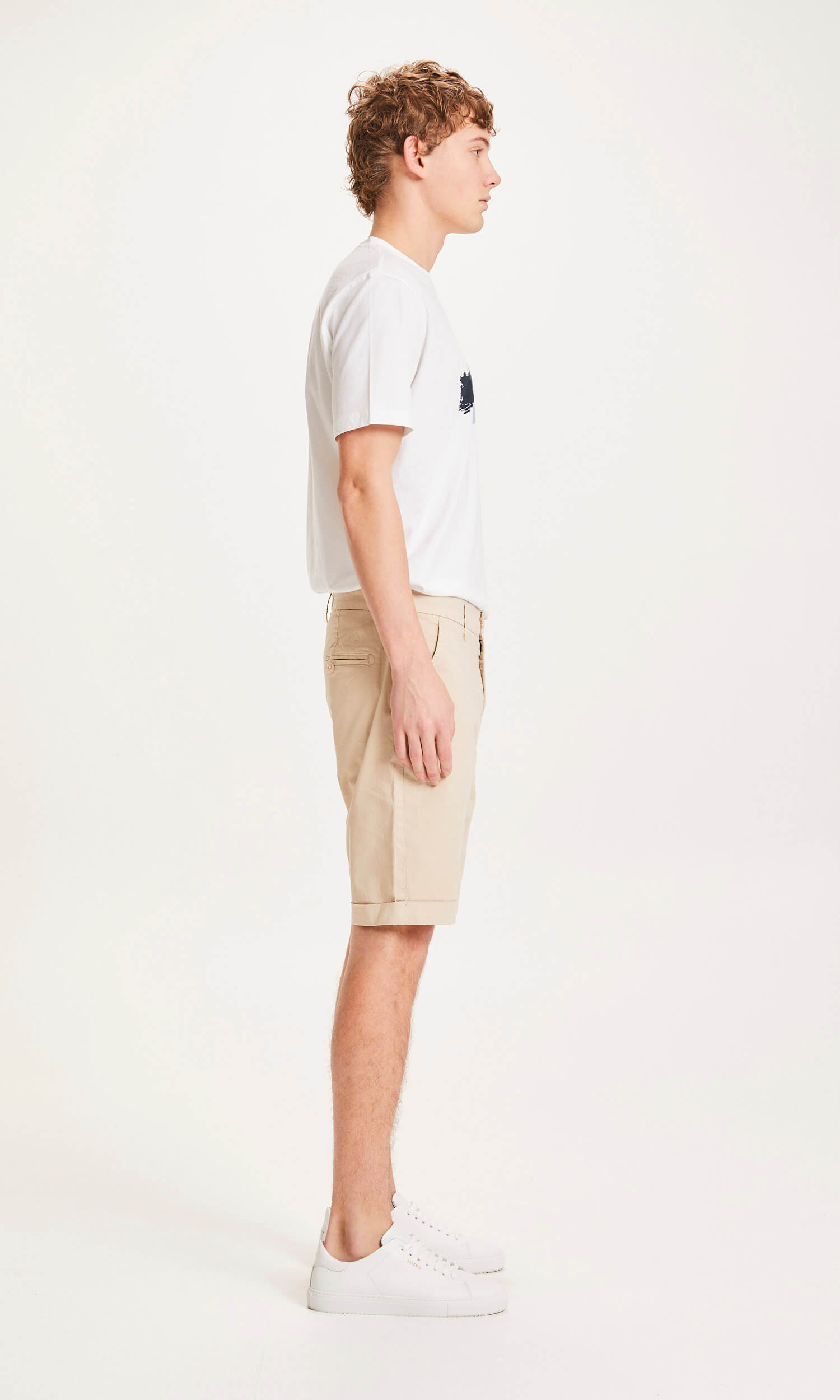 Regular chino poplin shorts - GOTS/Vegan Light Feather Grey