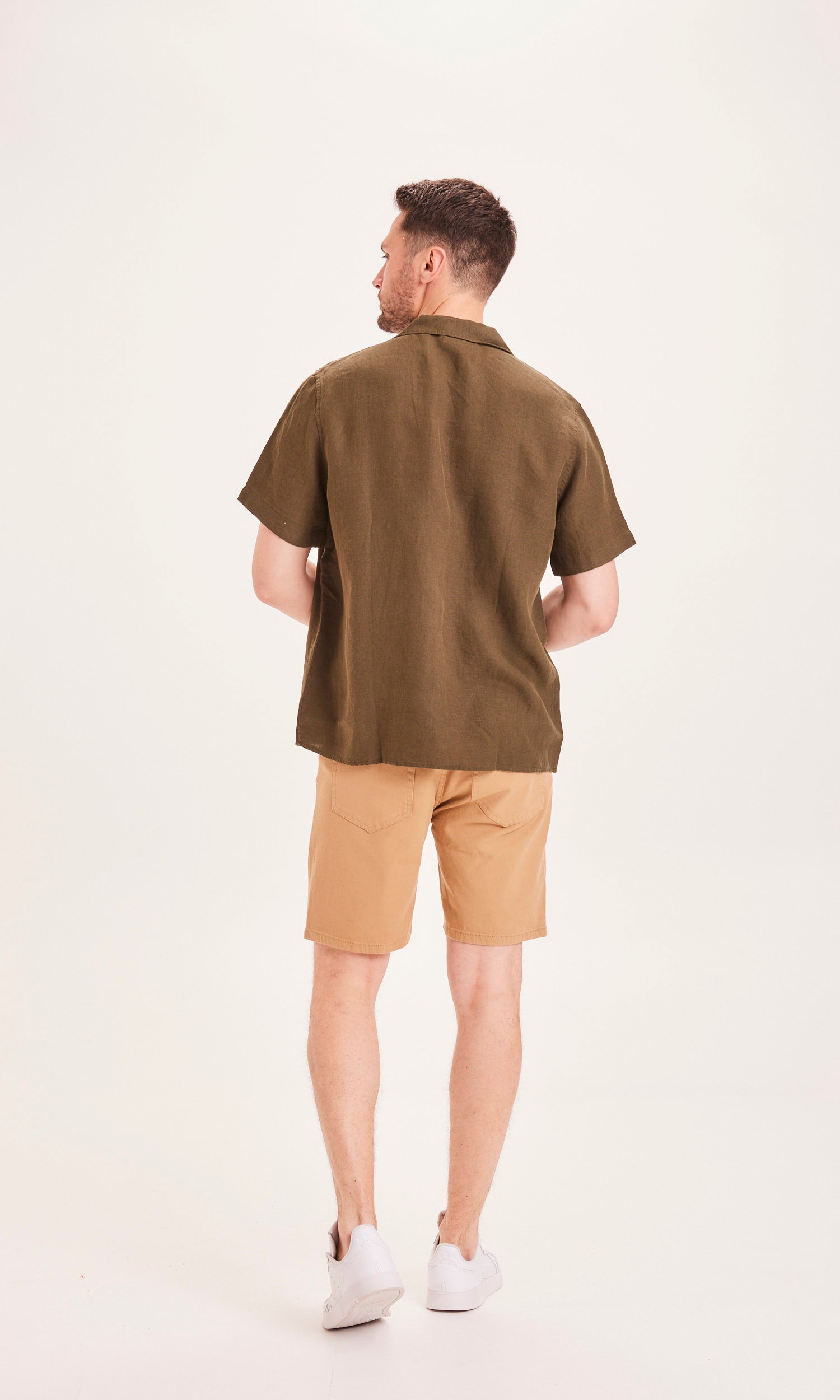 Knowledgecotton Appareal BIRCH 5-pocket shorts - GOTS/Vegan Kelp