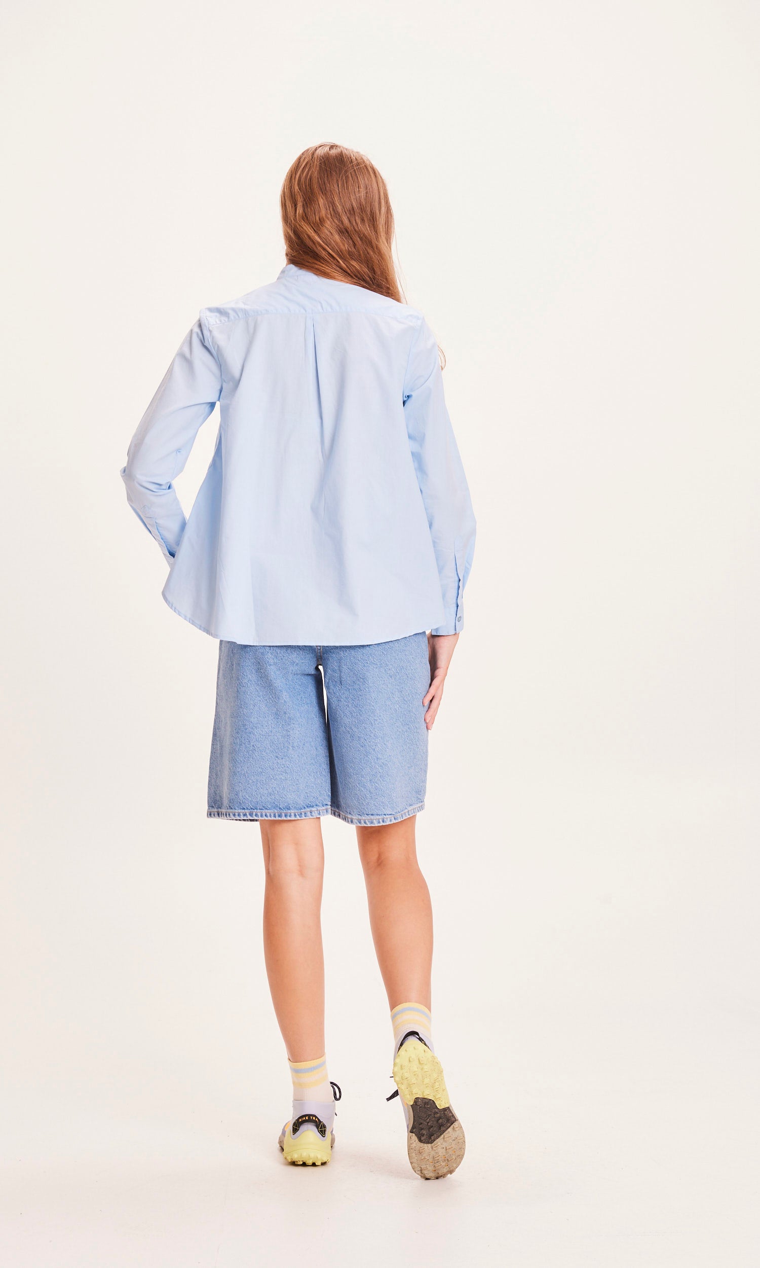 KnowledgeCotton Apparel REBORN™ ALLY high waist bermuda denim shorts - GRS/Vegan