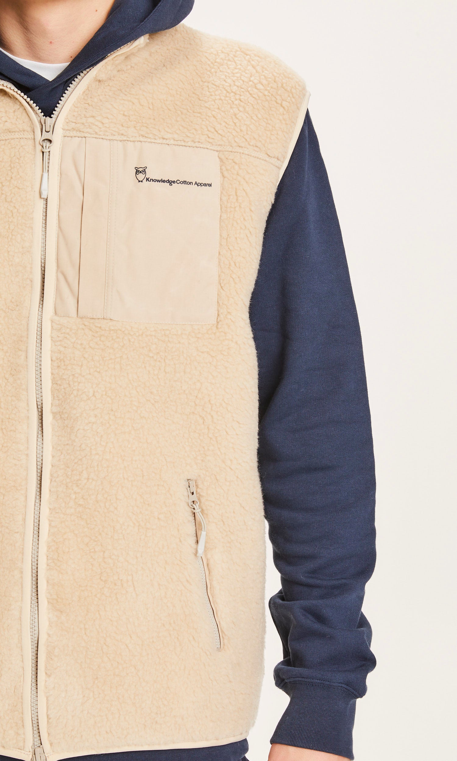 Knowledge Cotton Apparel - ELM teddy fleece vest - GRS/Vegan