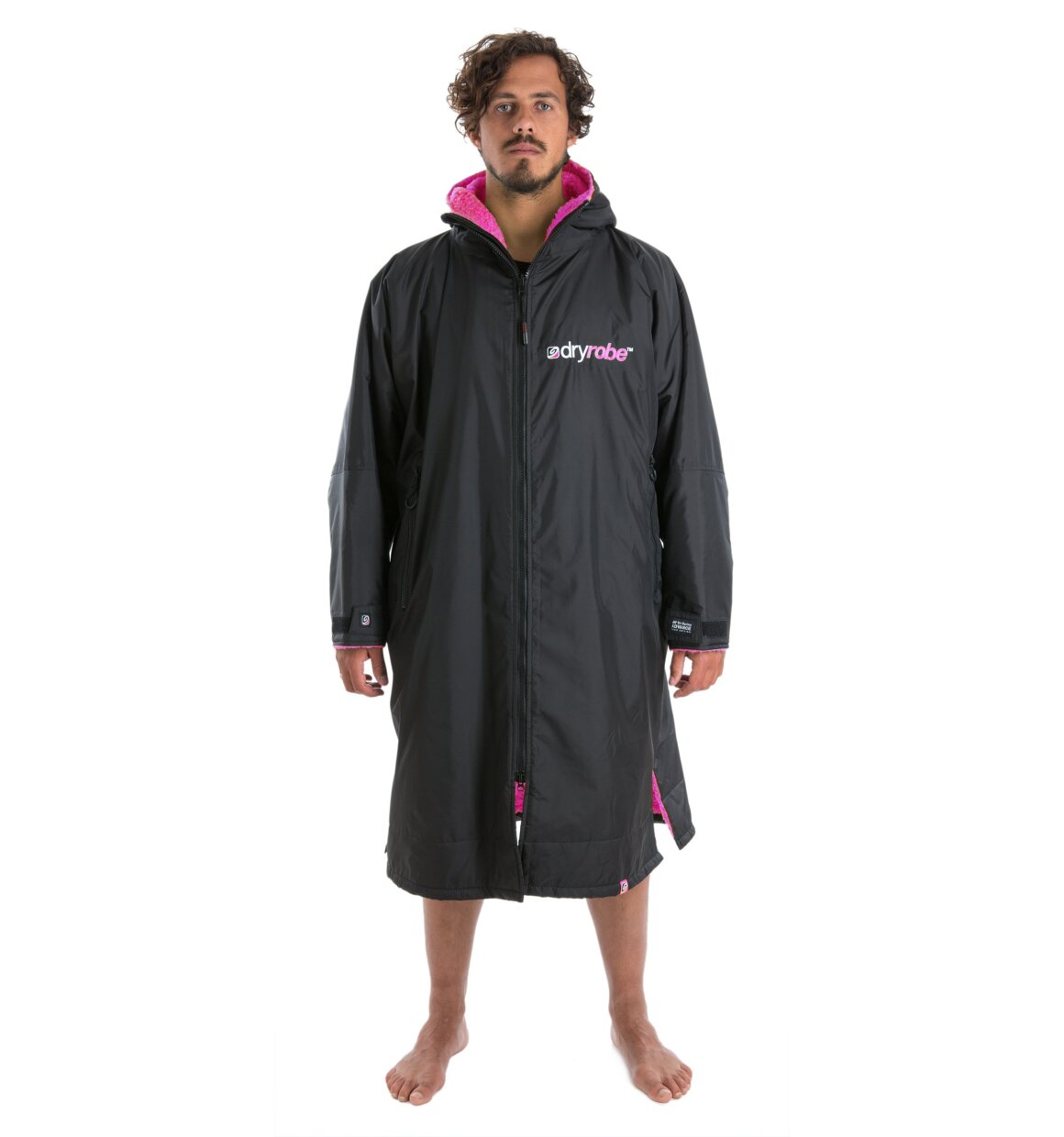 Dryrobe advance long sleeve poncho | voksne | black/pink