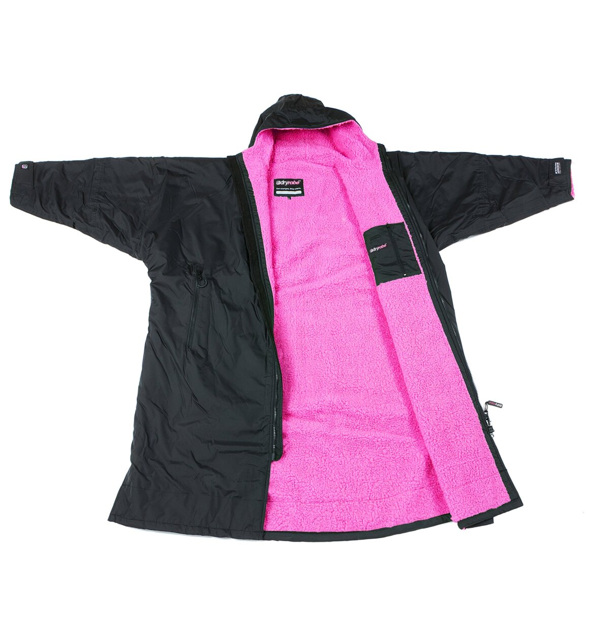 Dryrobe advance long sleeve poncho | voksne | black/pink