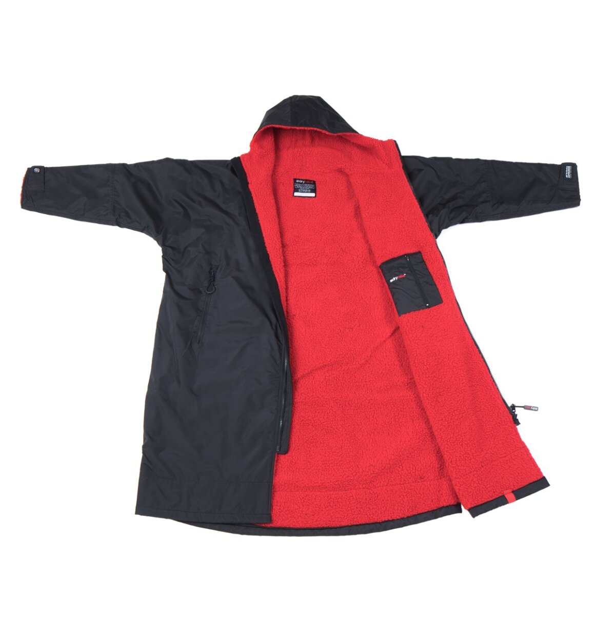 Dryrobe advance long sleeve poncho | voksne | black/red