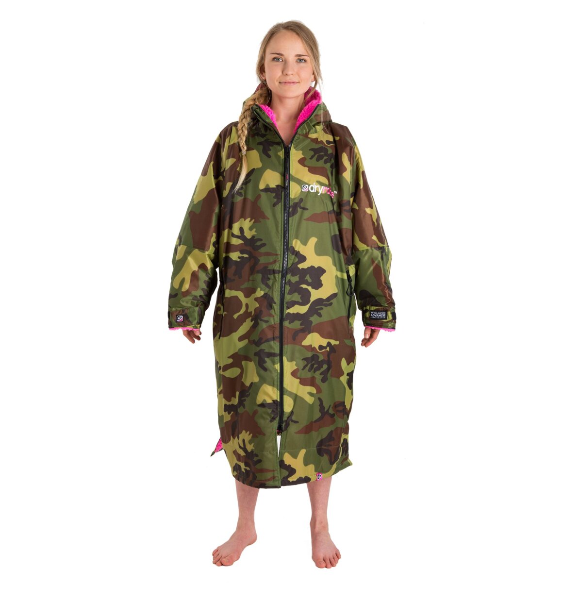 Dryrobe advance long sleeve poncho | voksne | camo/pink