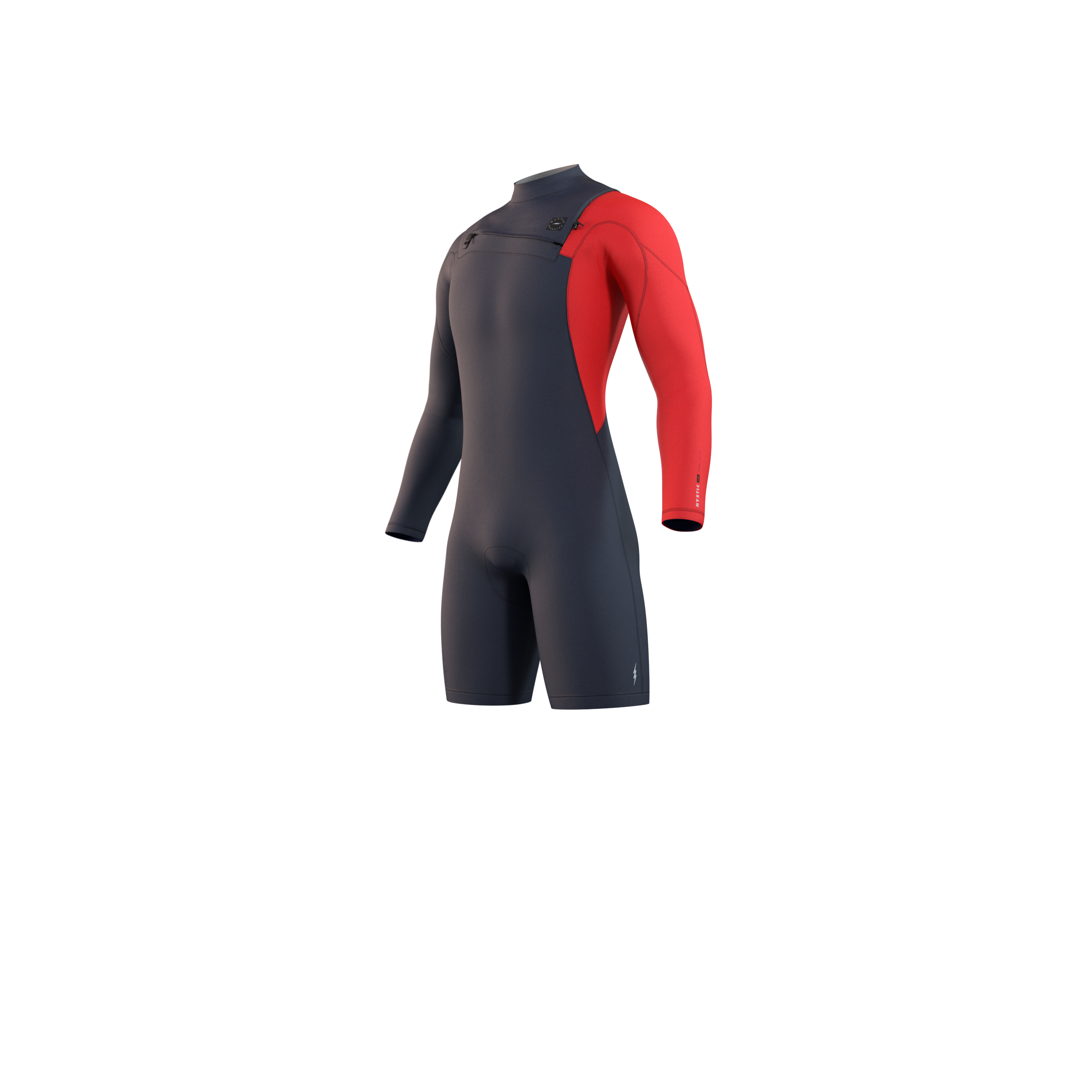 Mystic - Marshall Longarm Shorty 3/2mm Fzip - Navy/Red
