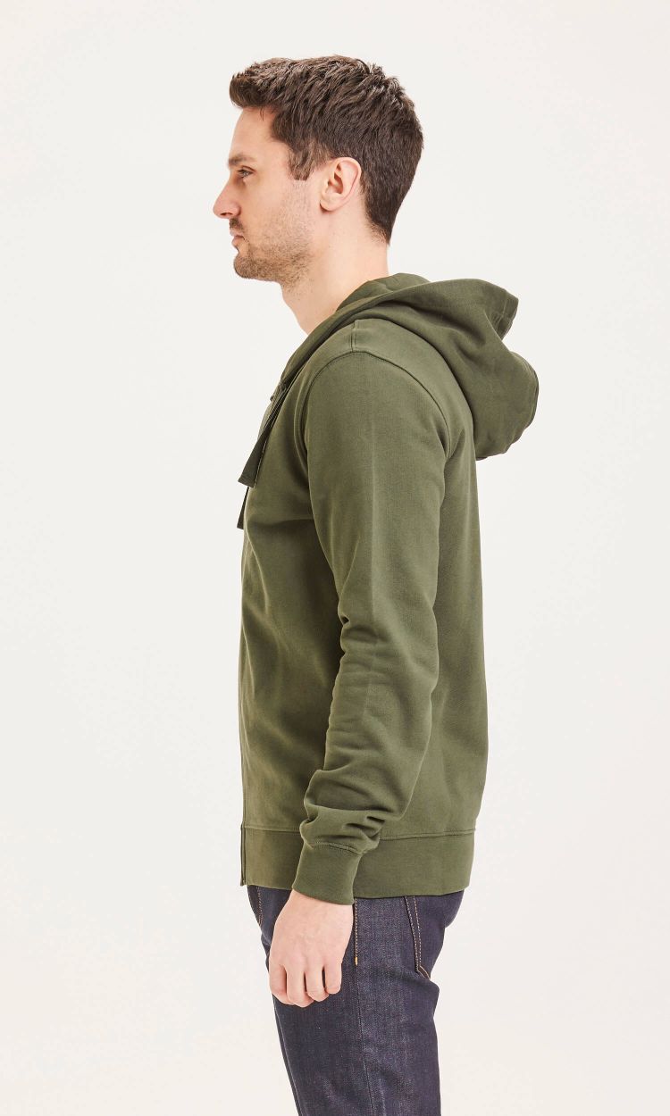 Knowlegde Cotton Apparel ELM zip hood basic badge sweat