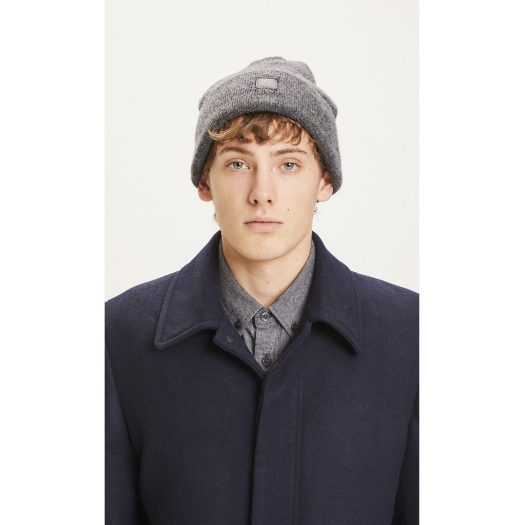 KnowledgeCotton Apparel LEAF økologisk uld hue Grå Melange