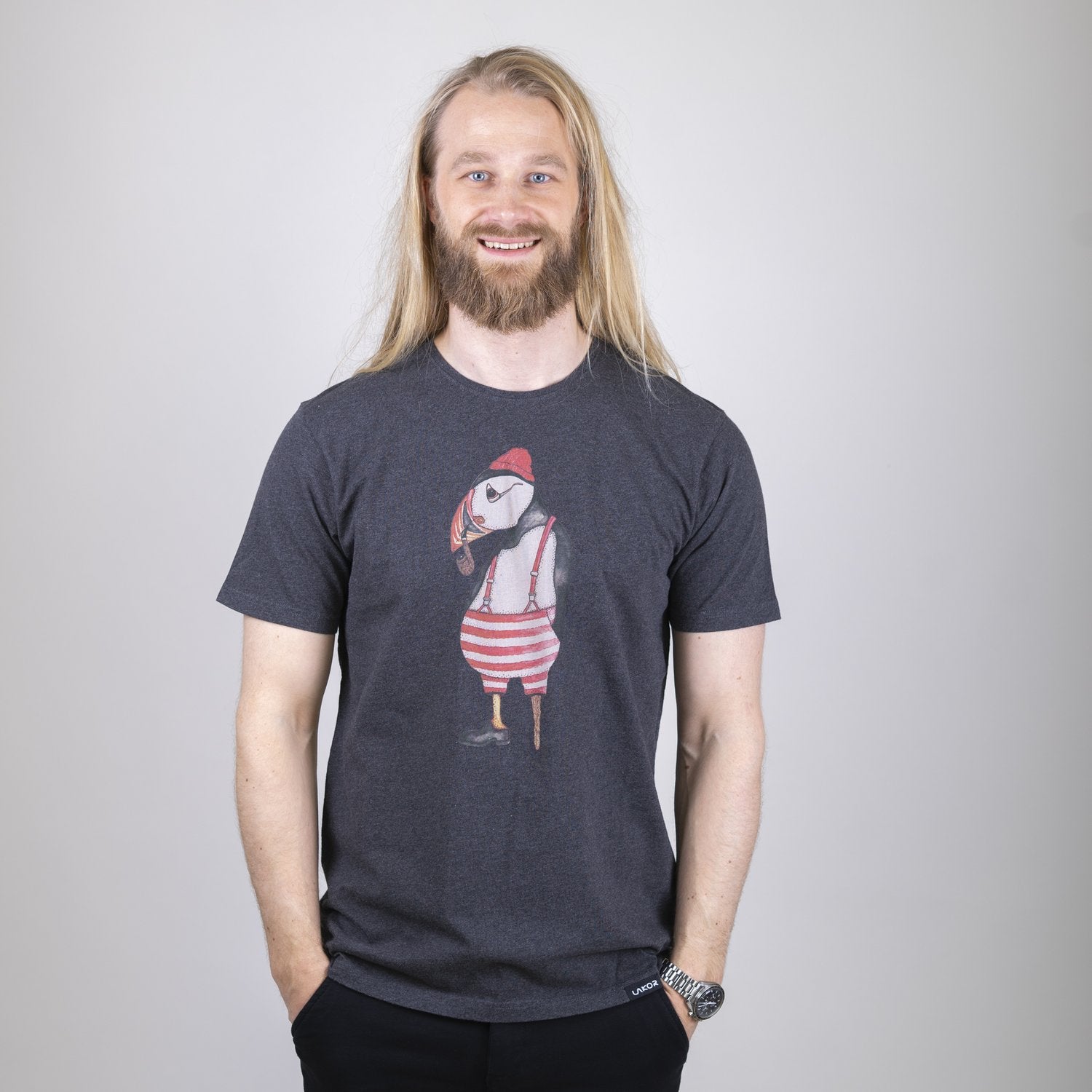 Lakor - Atlantic puffin T-shirt Grå