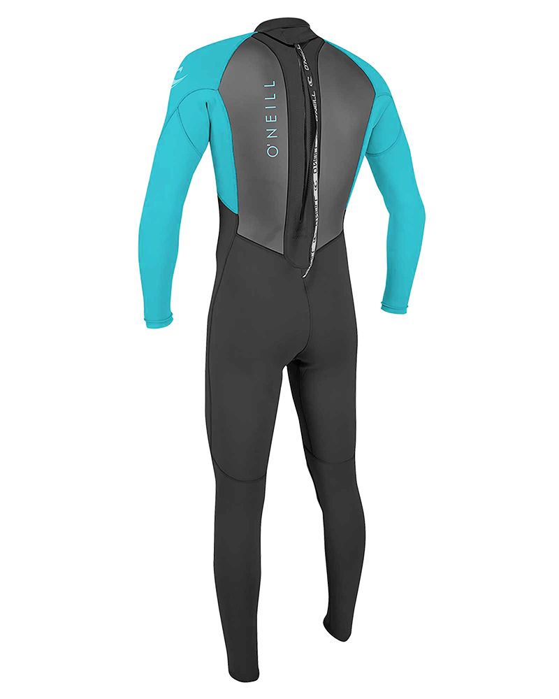 O'Neill Youth Reactor Black/Lightaqua 3mm Backzip Våddragt
