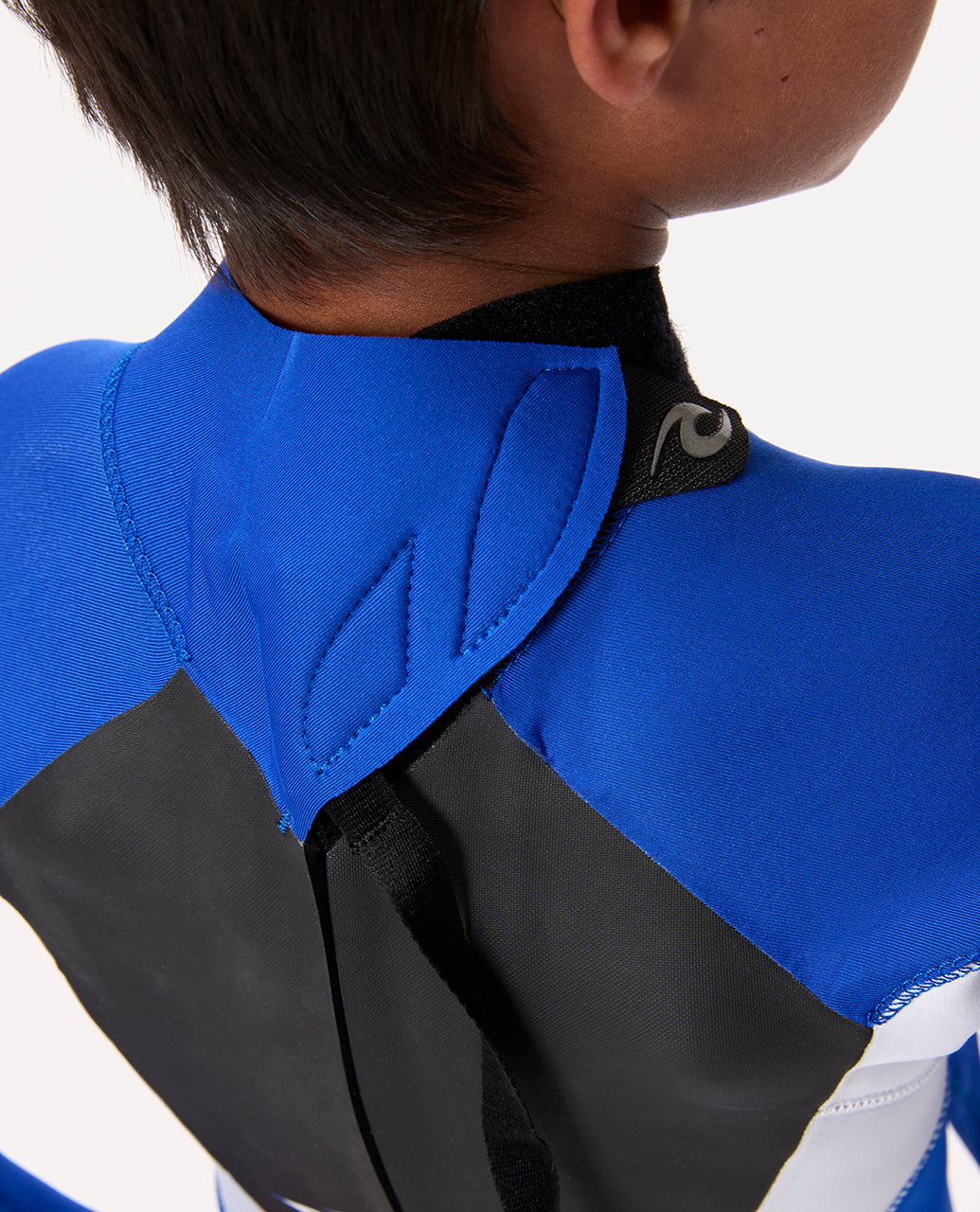 Rip curl groms omega 3/2 back zip steamer kids wetsuit - blue