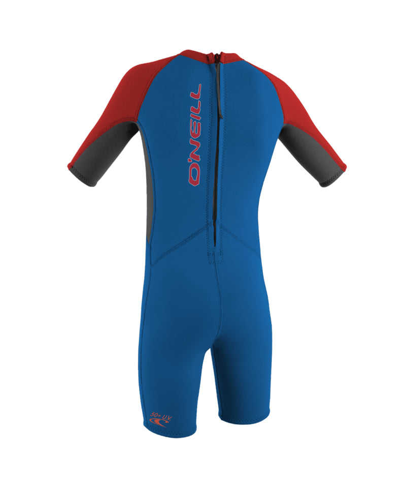 Toddler Reactor-2 2mm Back Zip S/S Spring - Boys - ocean/graphite/red