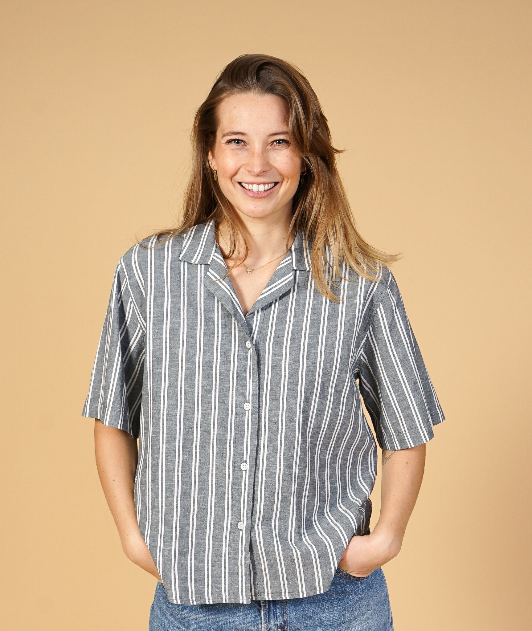 Sine Women'S Ss Striped Shirt