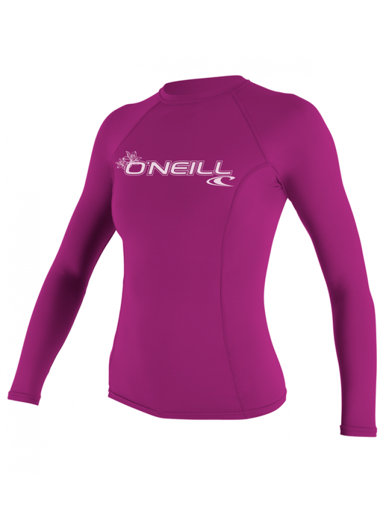 Wms Basickins L/S Rash Guard - Foxpink