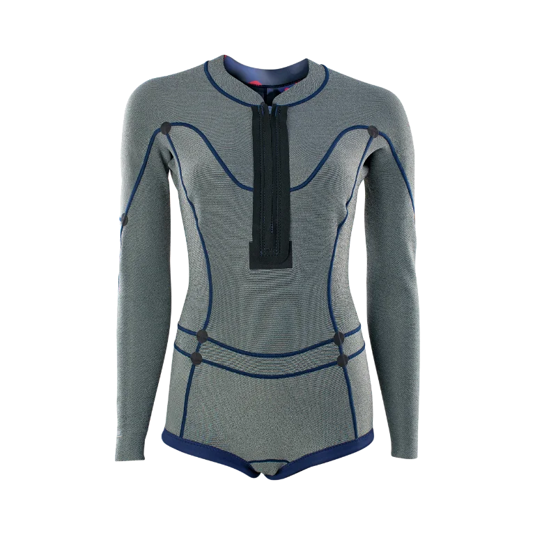 ION.22 WETSUIT AMAZE HOT SHORTY 1.5 LS FRONT ZIP WOMEN (48223-4552) 900 BLACK 36/S