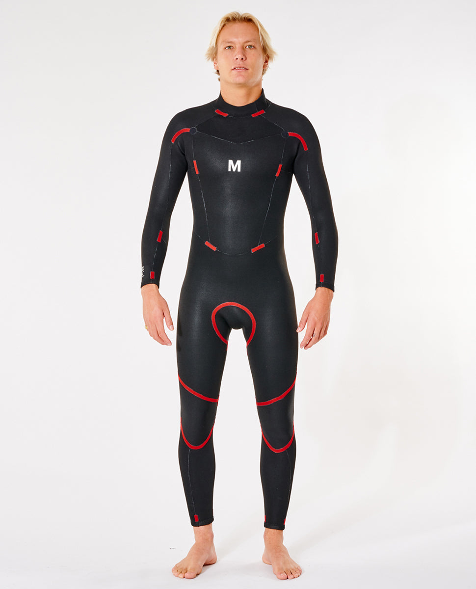 Rip curl - Freelite 4/3 Back Zip Wetsuit - Sort