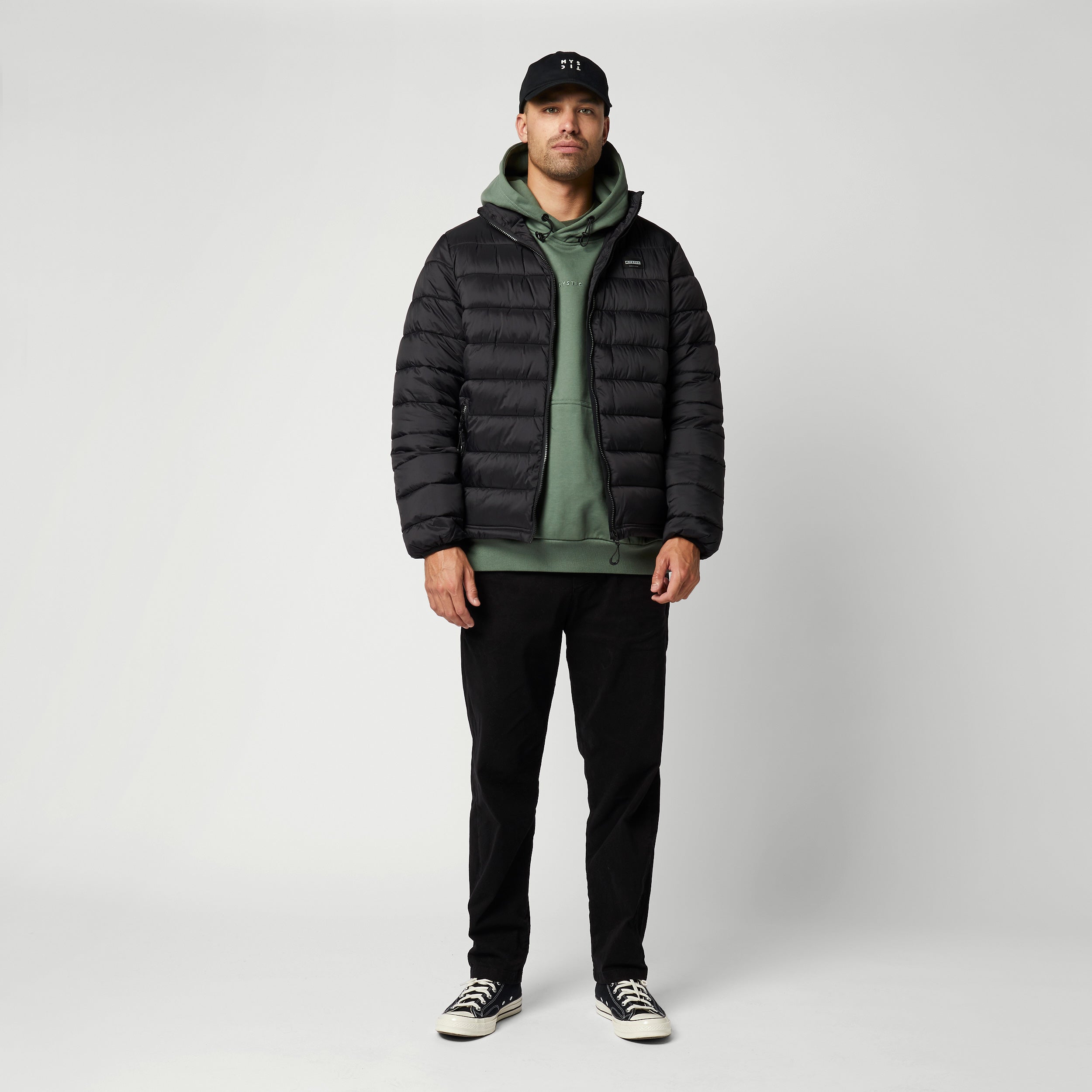 Quilted Midlayer Jacket - Black