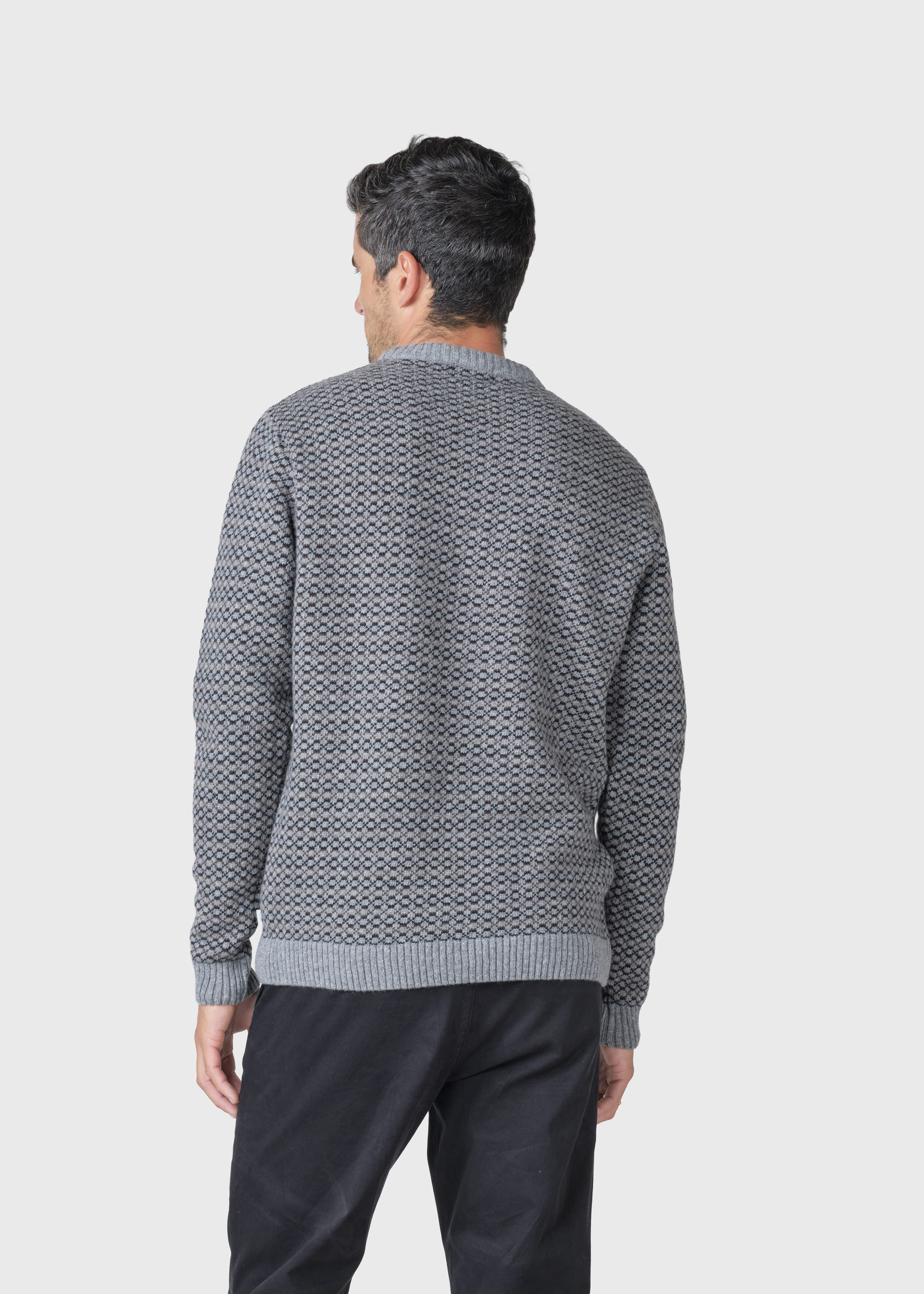 Asger Knit - Light Grey/black/taupe