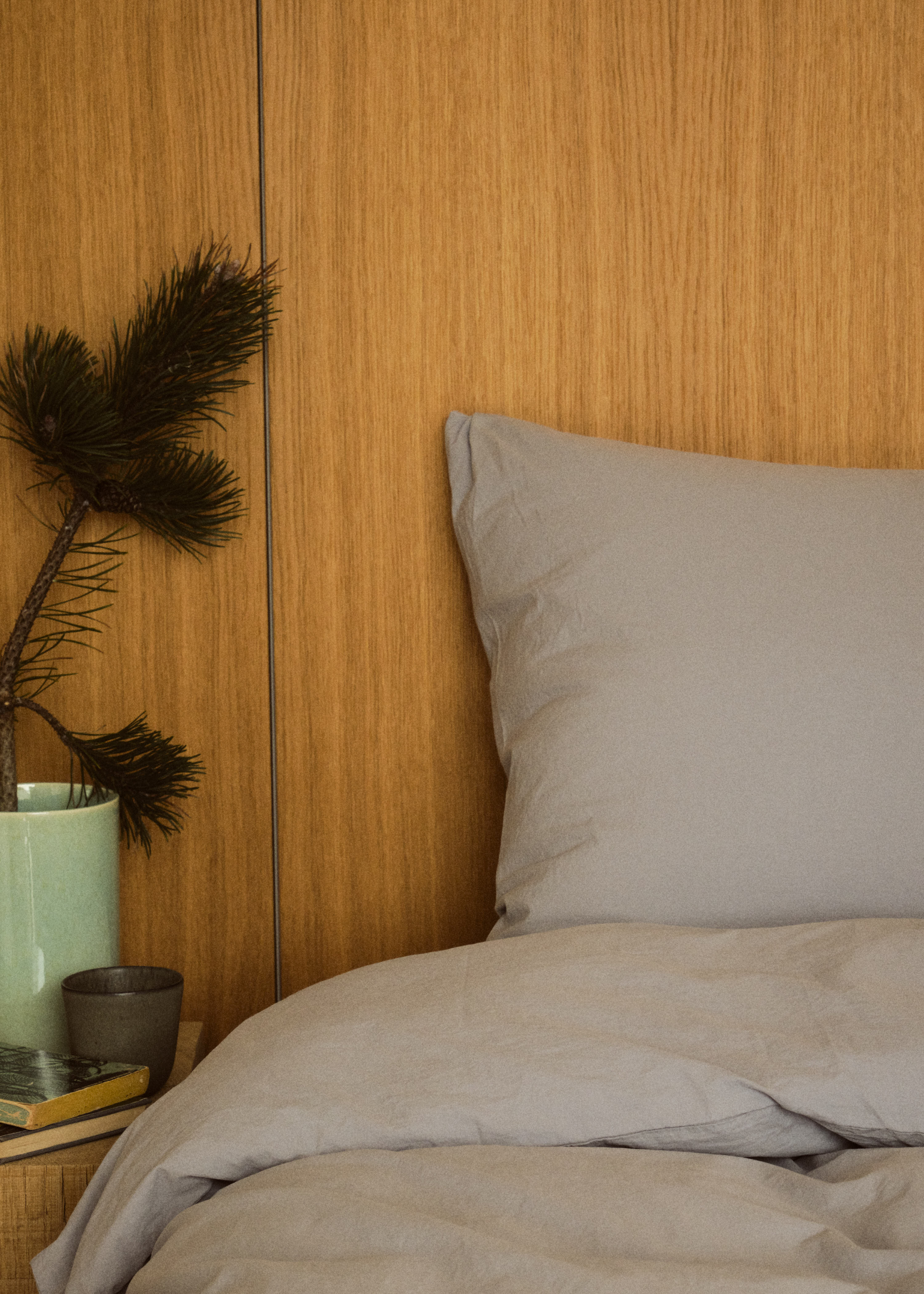 Bed Set - Plain - 140 X 220 + 80 X 80 - Pastel Grey