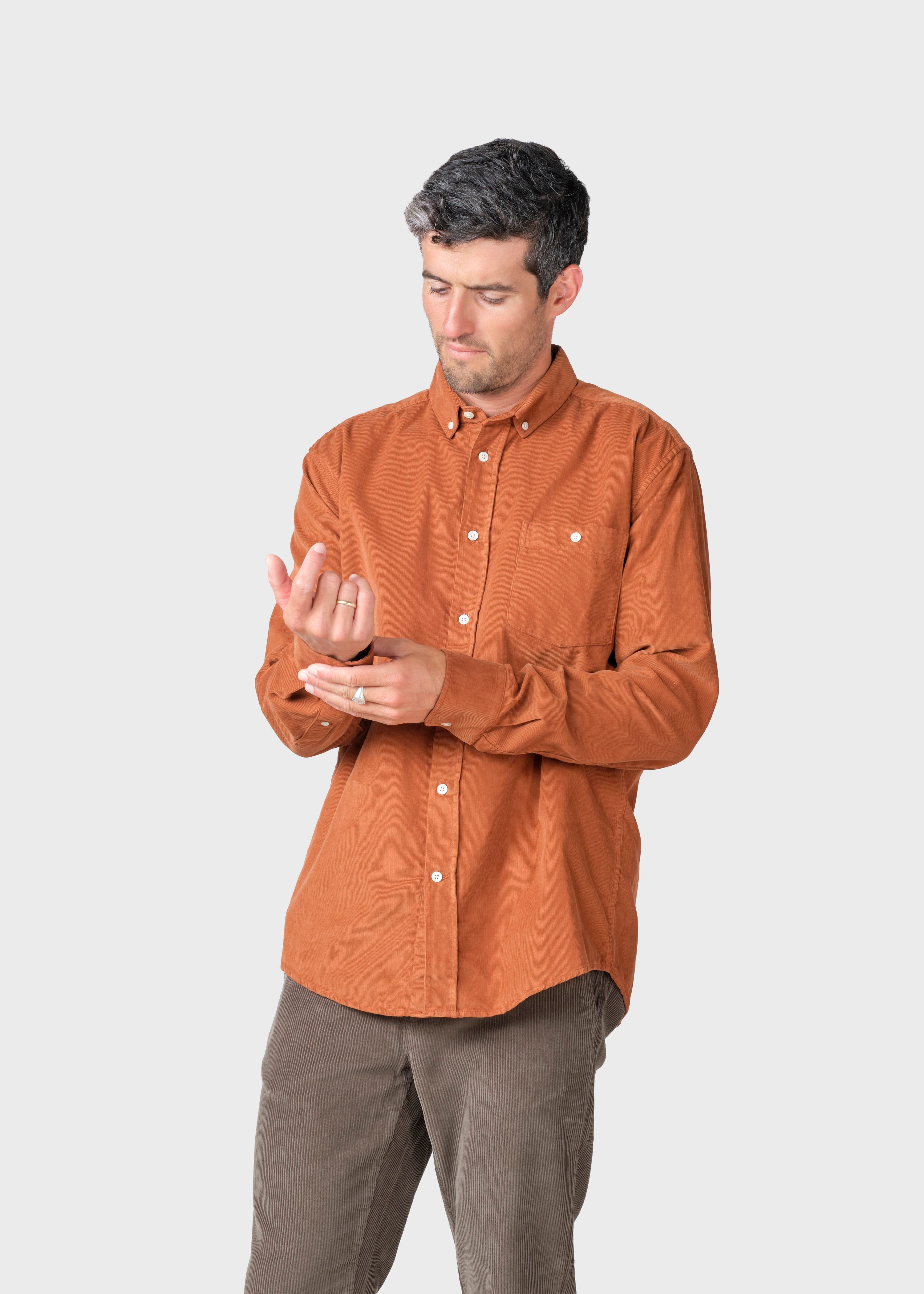 Benjamin Corduroy Shirt - Rust