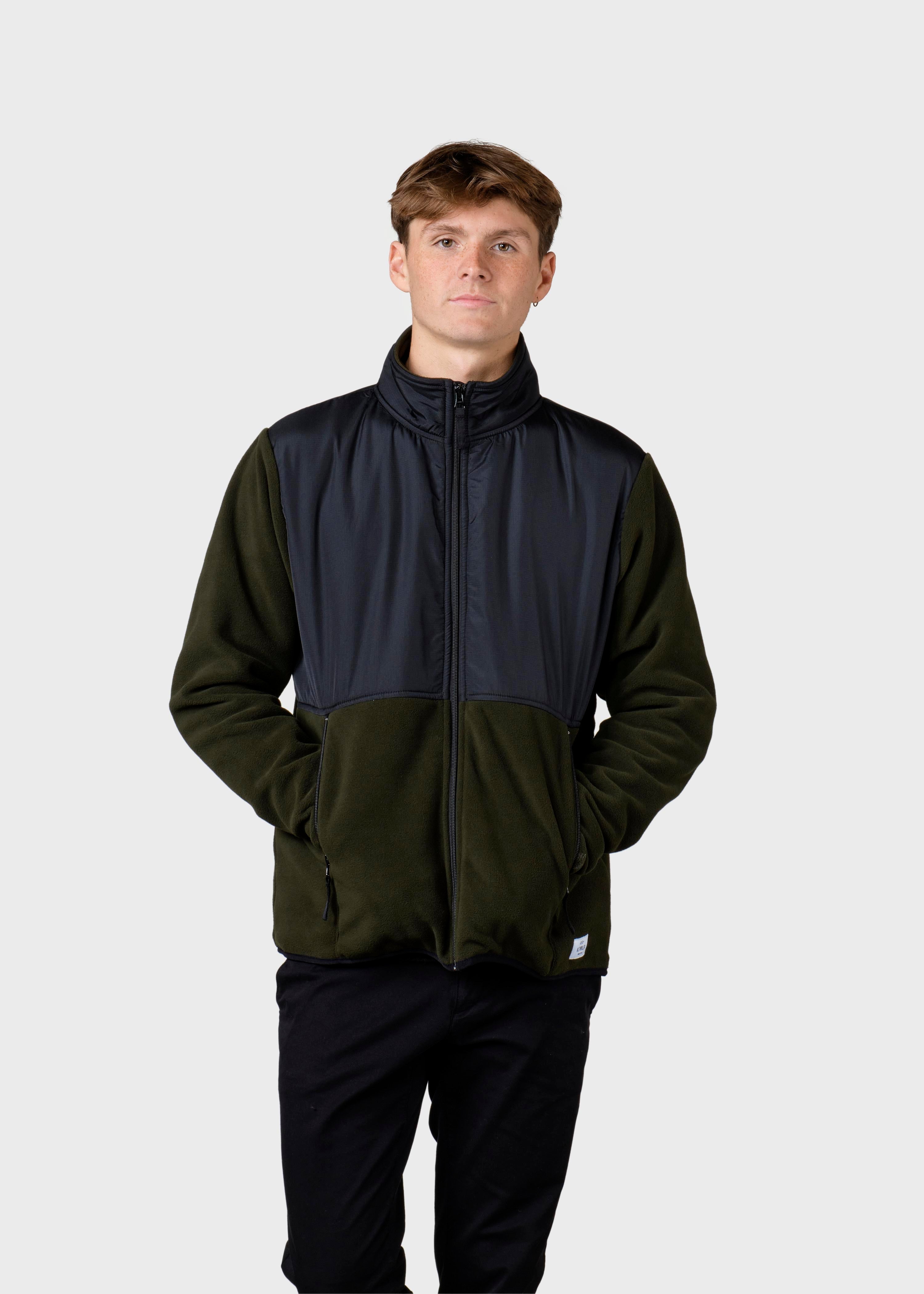 Midi Fleece Jacket - Black/olive