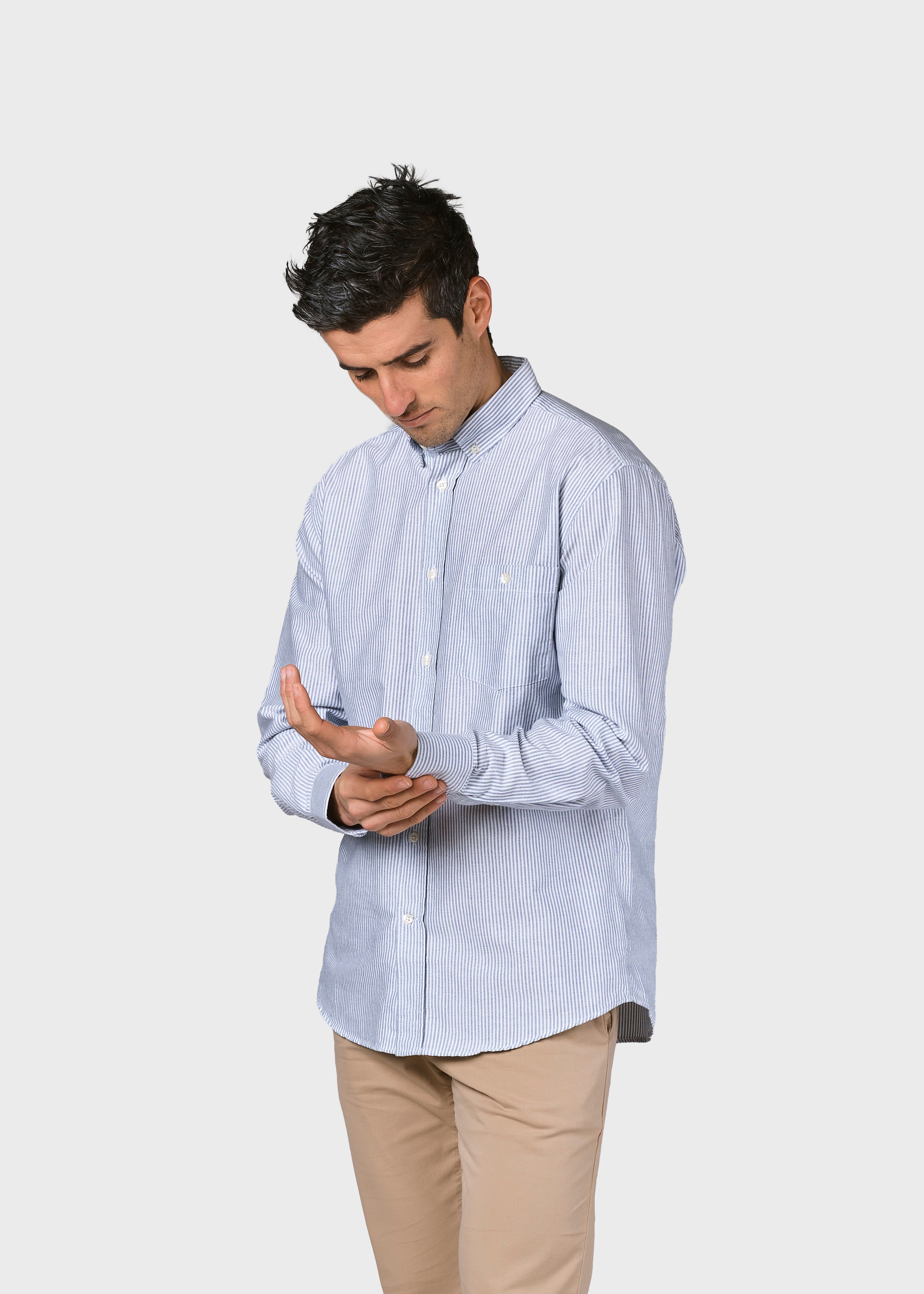 Benjamin Striped Shirt - White/navy