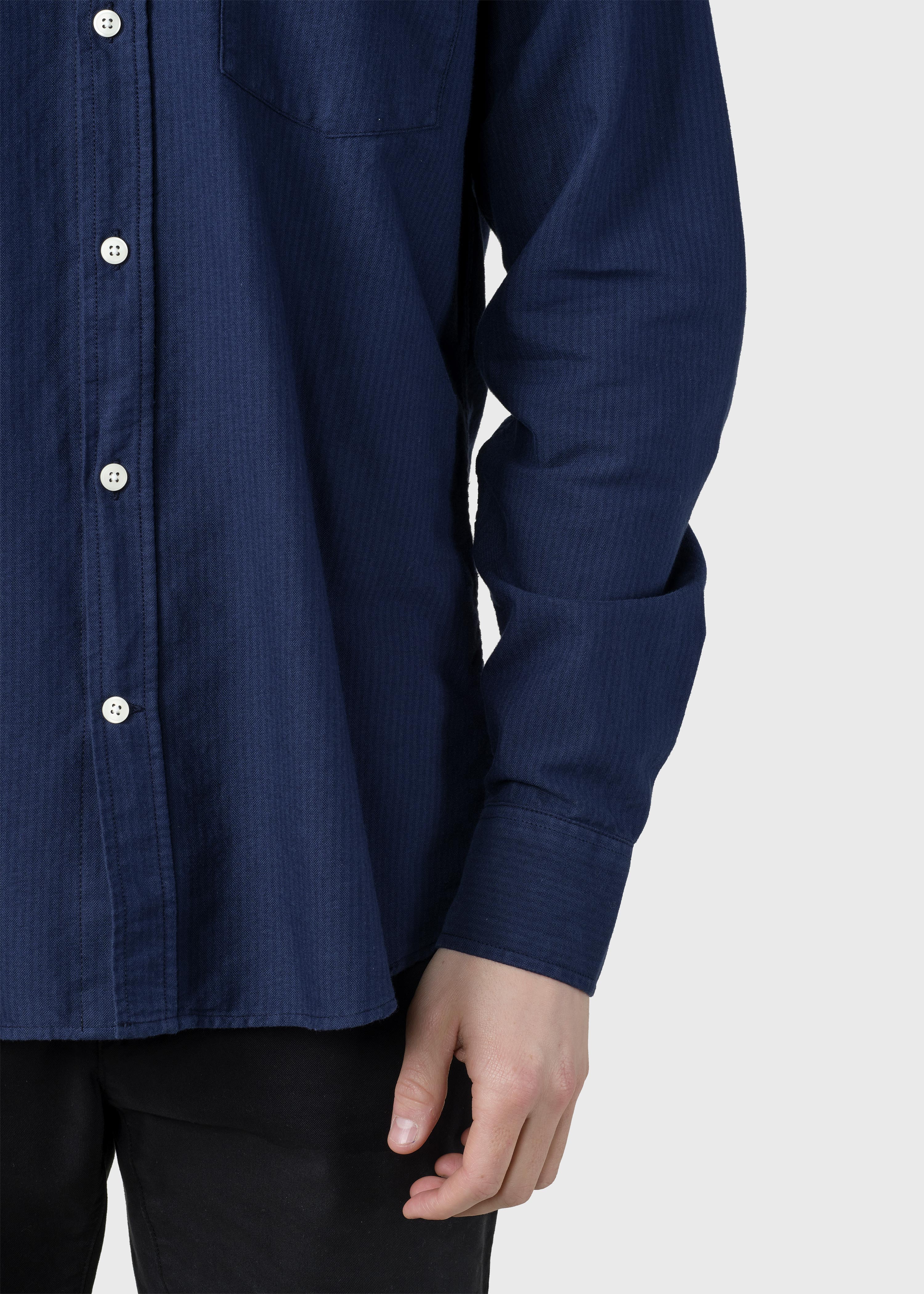 Benjamin Striped Shirt - White/navy/ocean Overdye