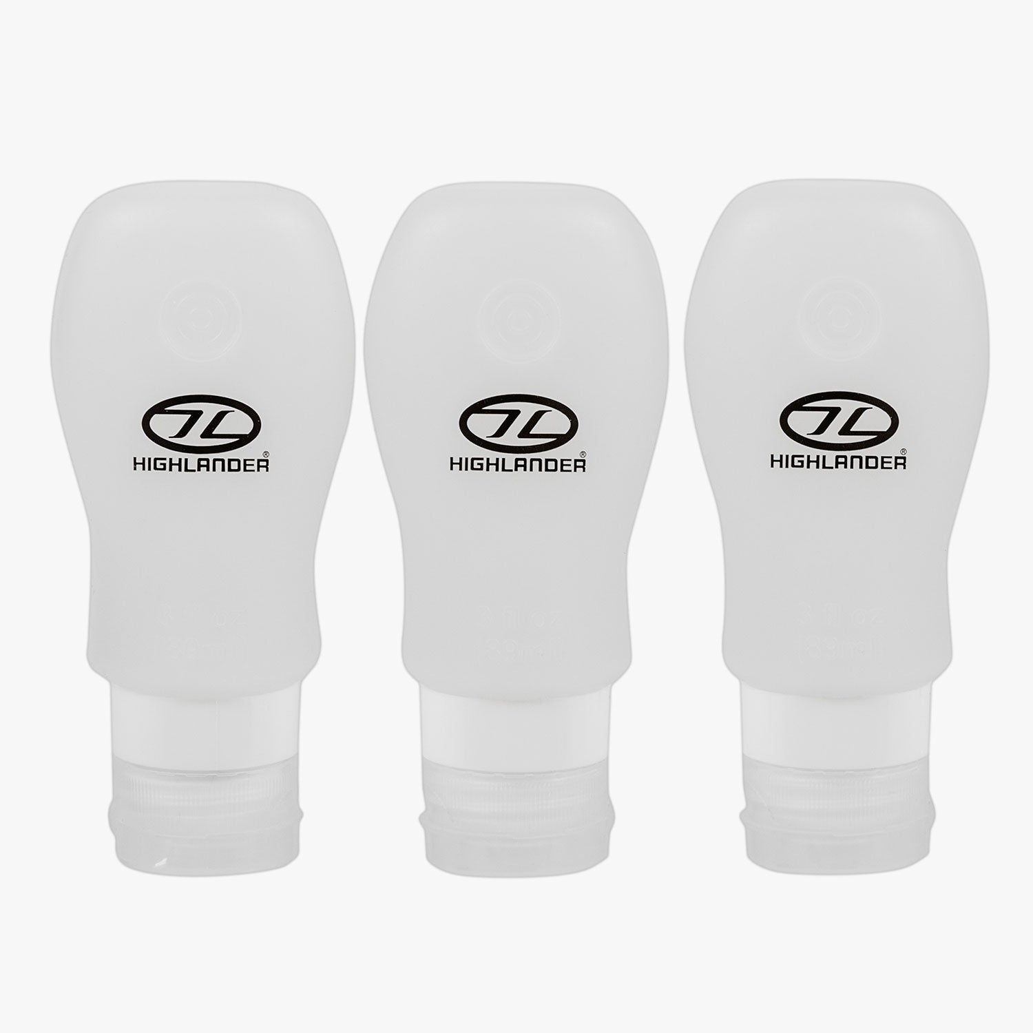 Highlander - Silikone Rejseflasker, 3 Pakke