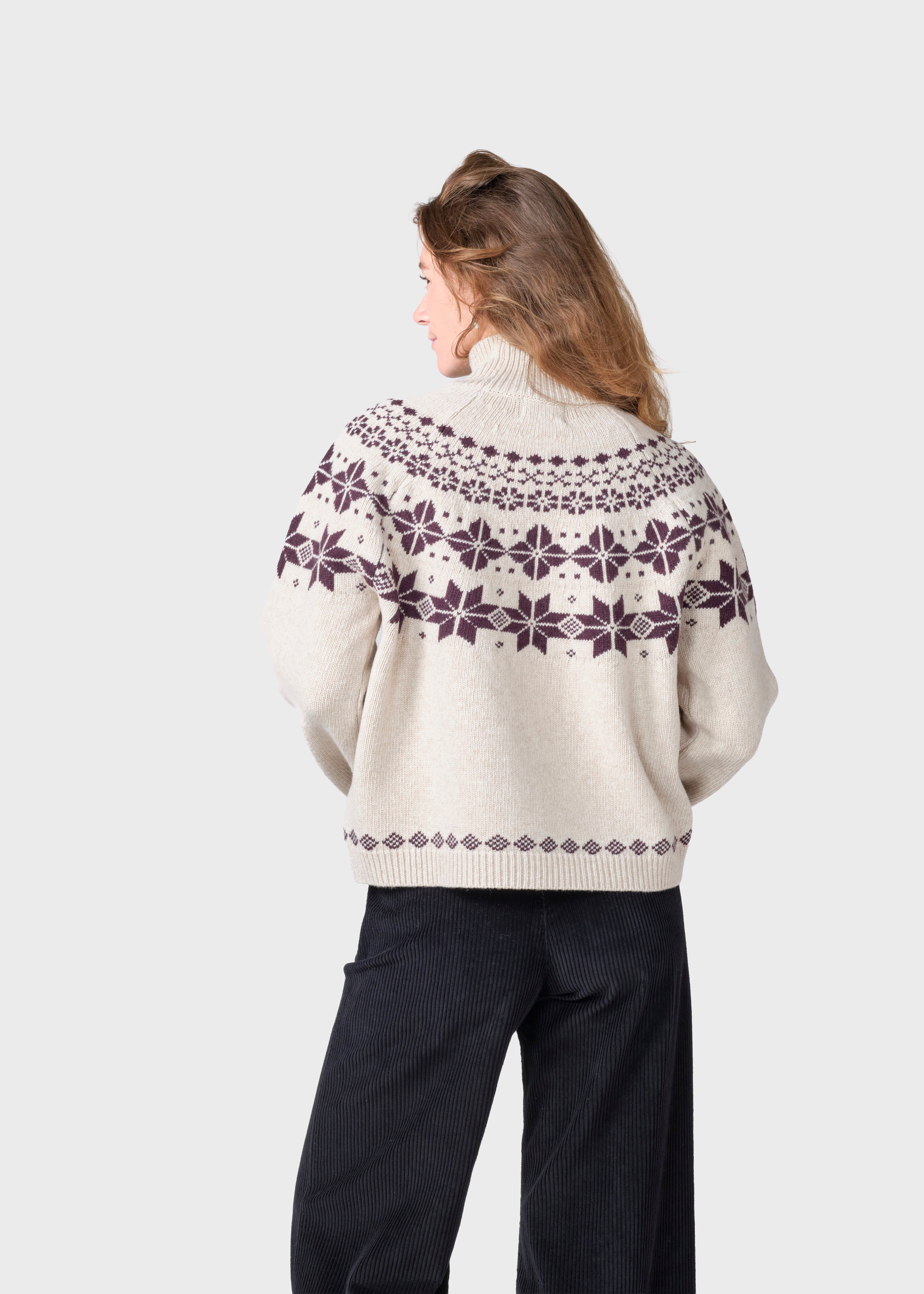 Claire Knit - Pastel Sand/burgundy