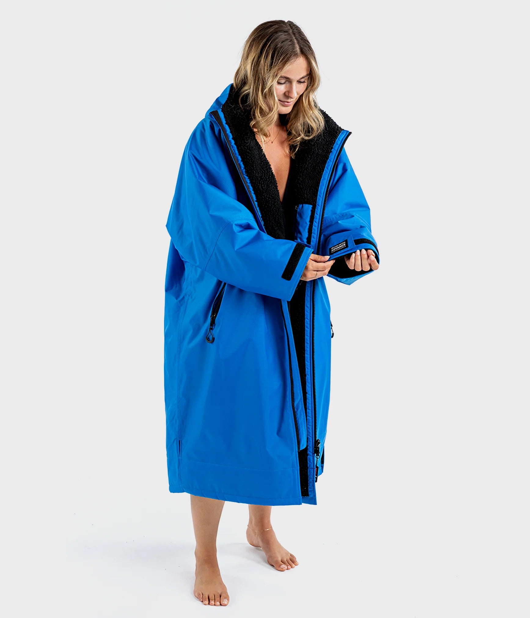 Dryrobe advance long sleeve poncho | voksne | black cobalt blue black - recycled