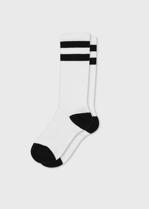 Contrast Cotton Sock - White/navy