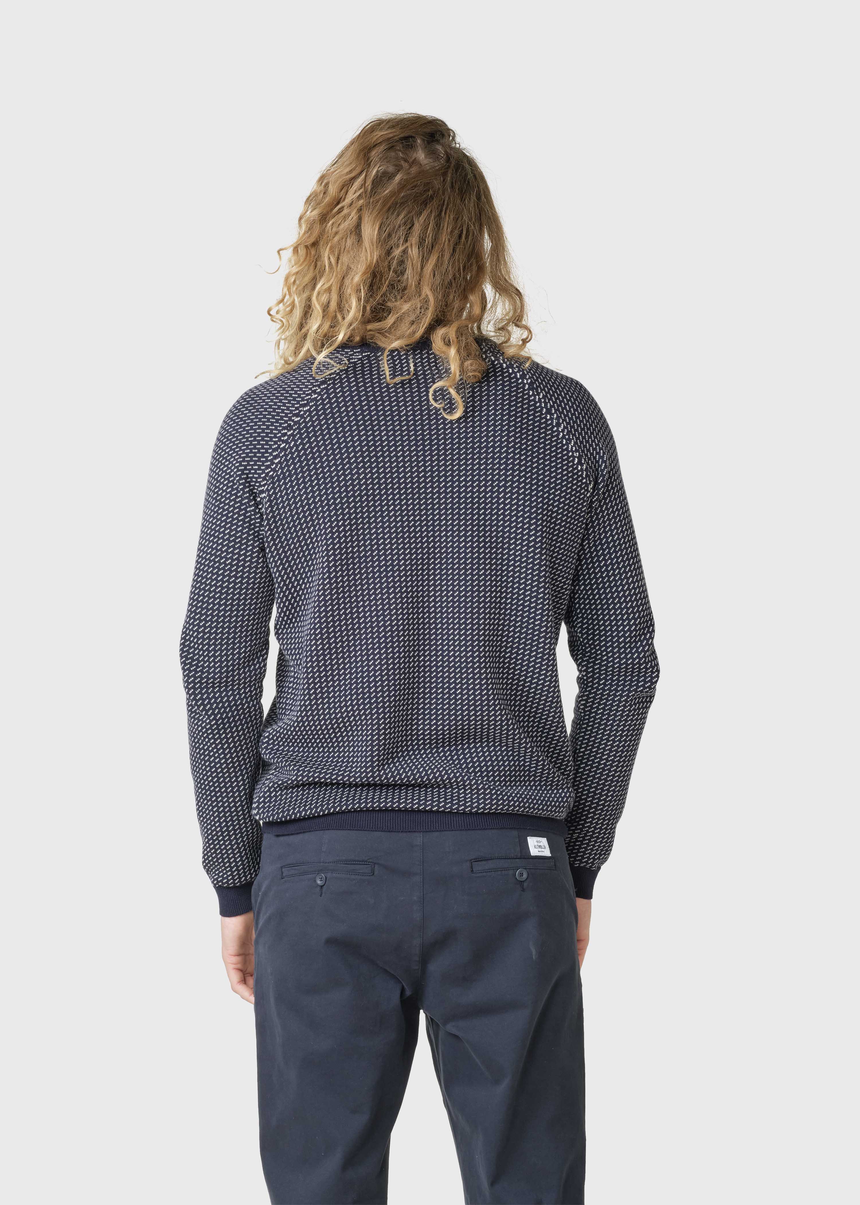 Crosby Pattern Knit - Navy/cream