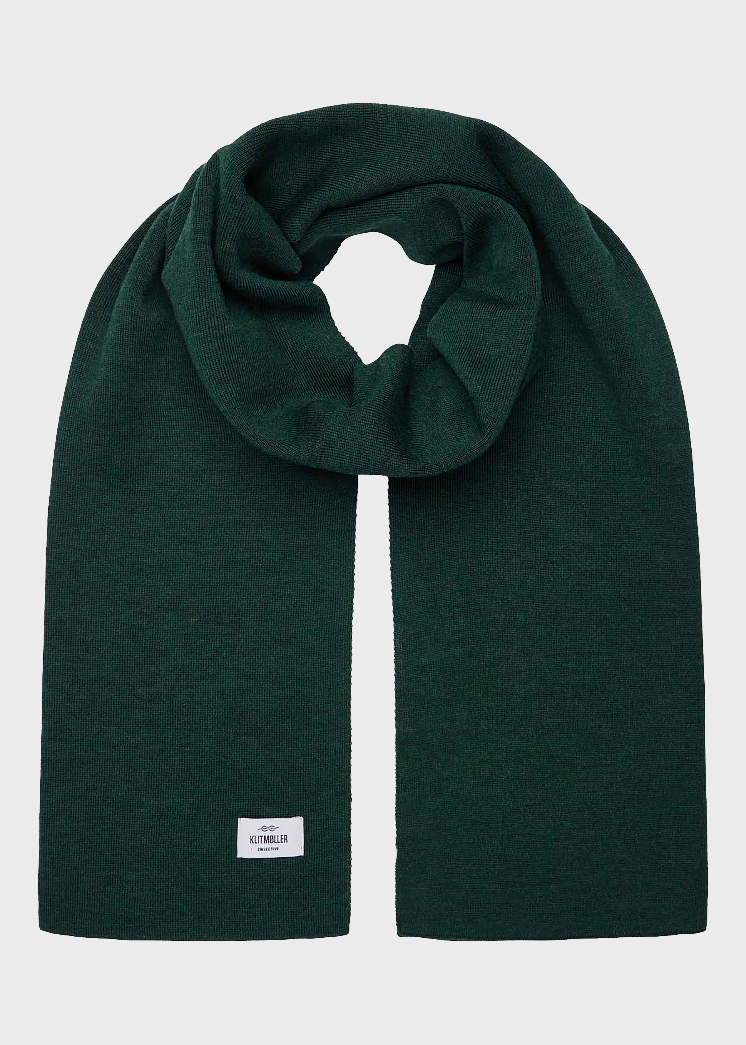 Fine Rib Scarf - Moss Green