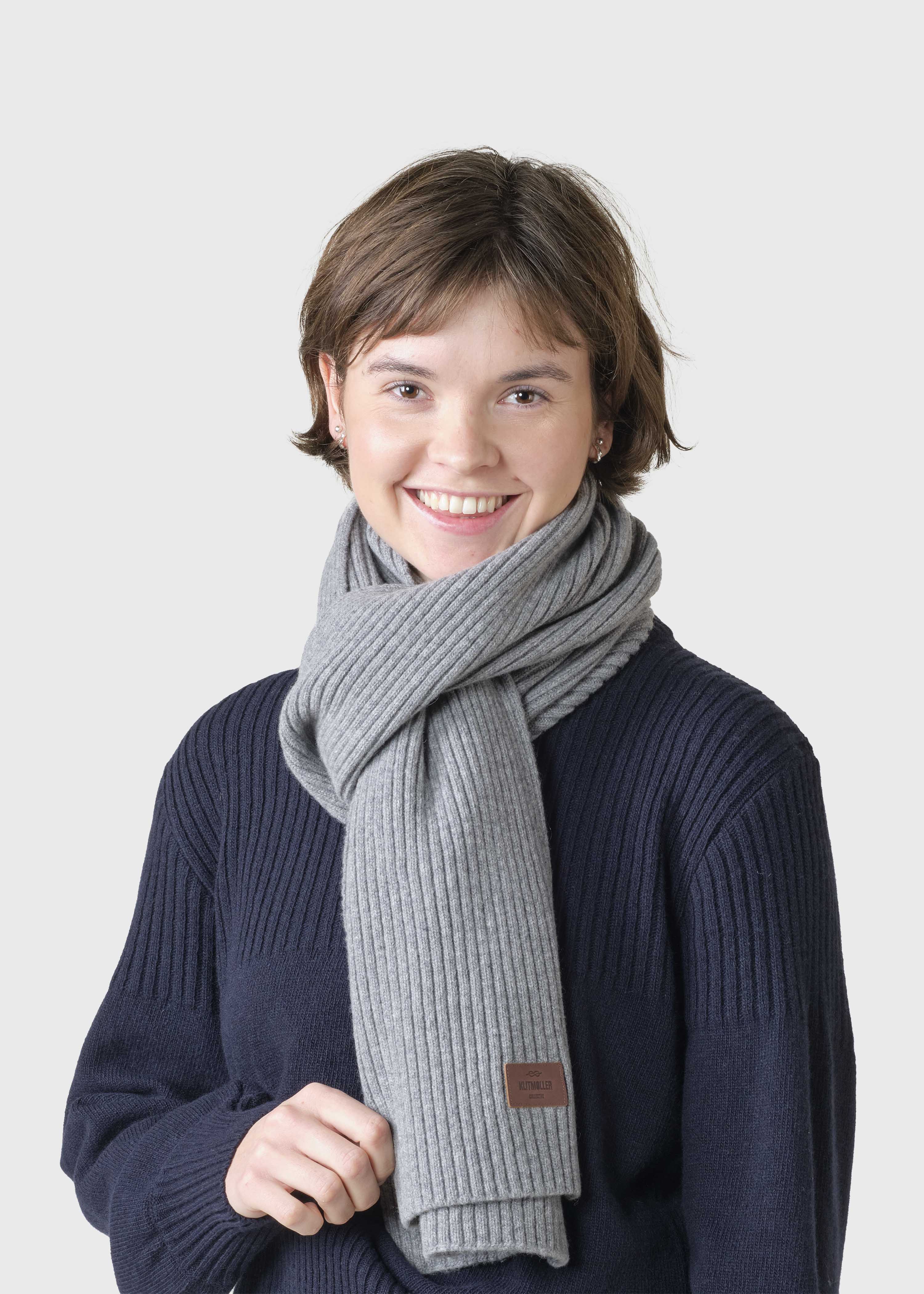 Heavy Rib Scarf - Light Grey
