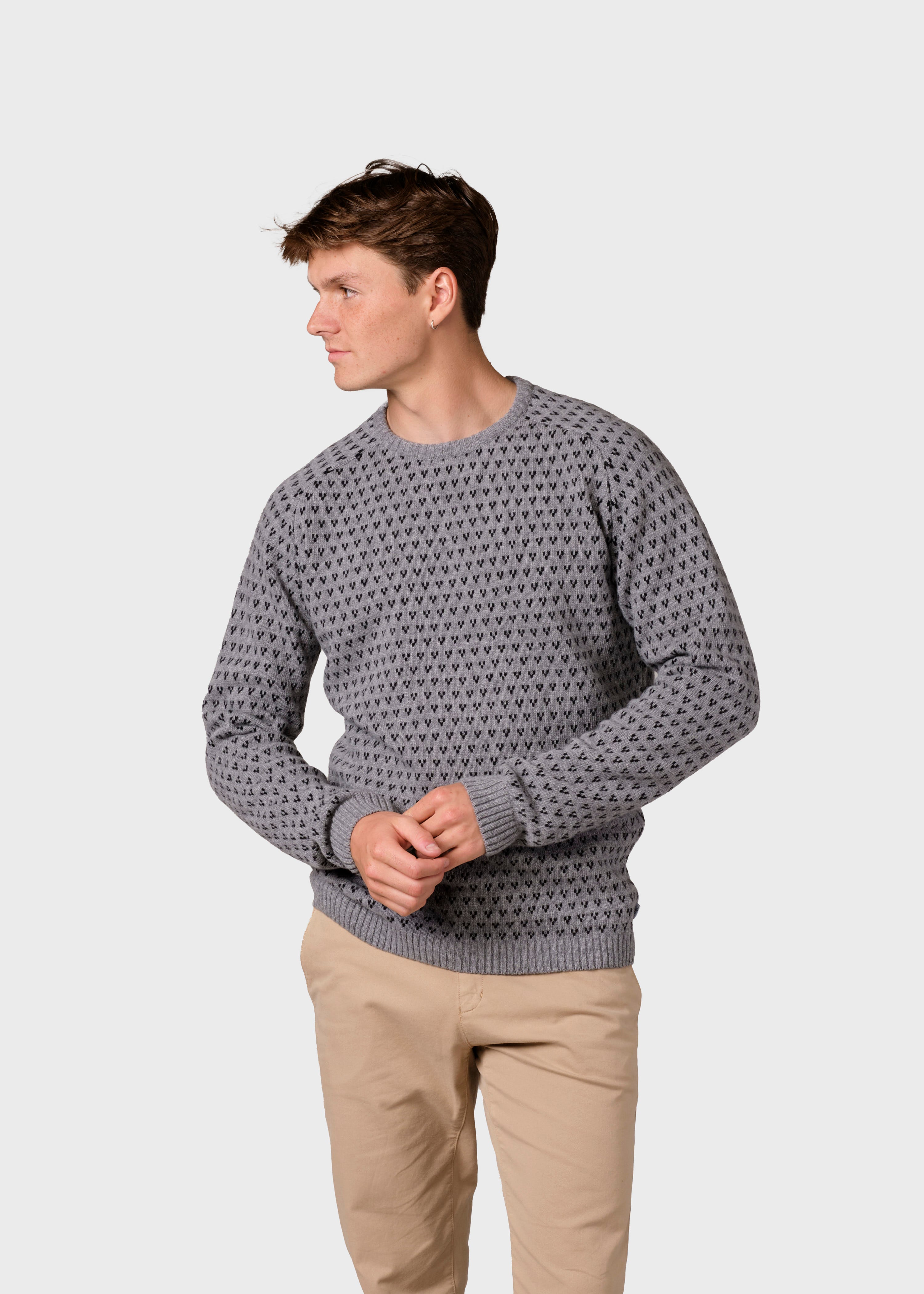 Hugo Knit - Light Grey/black