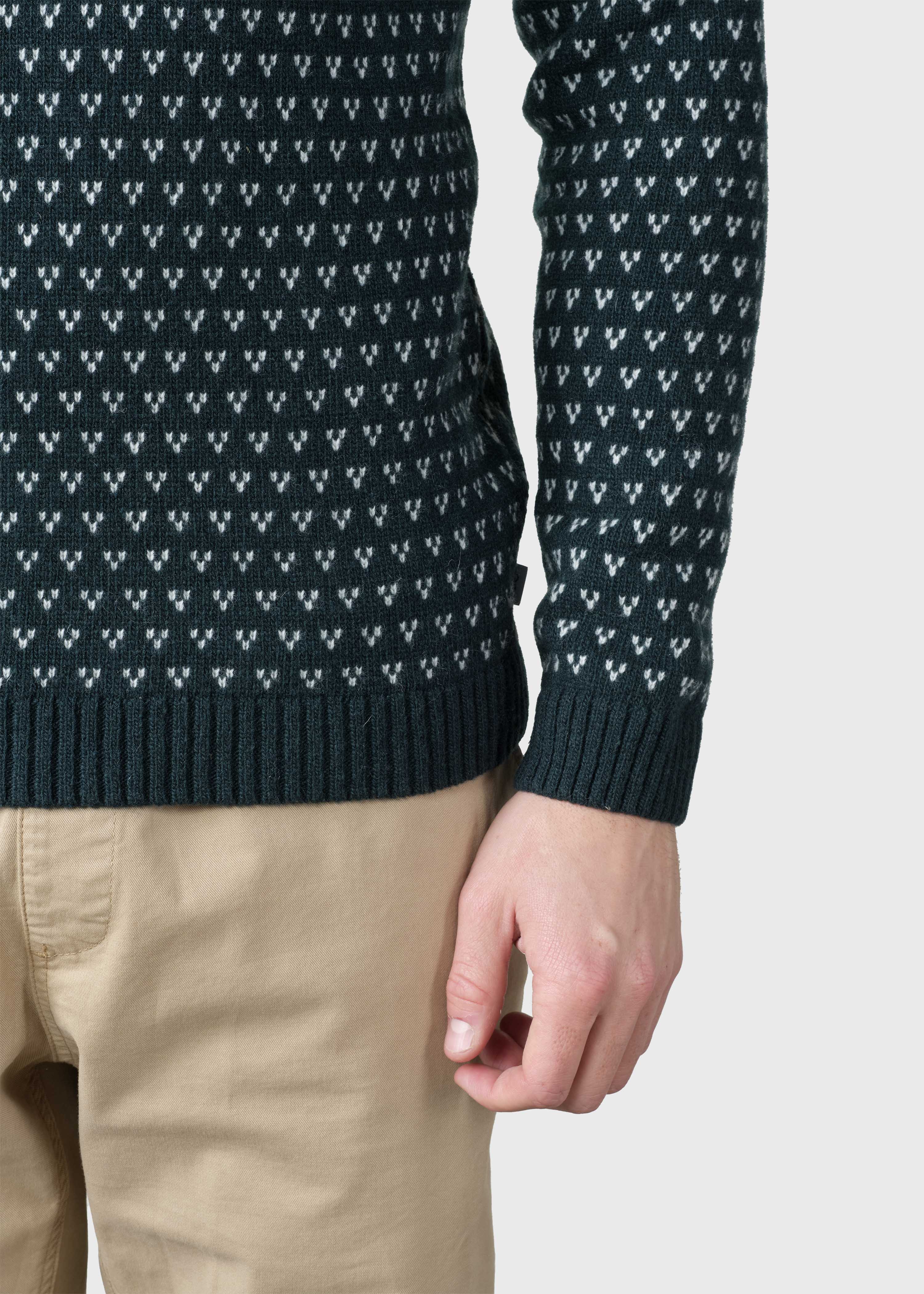 Hugo Knit - Moss Green/cream