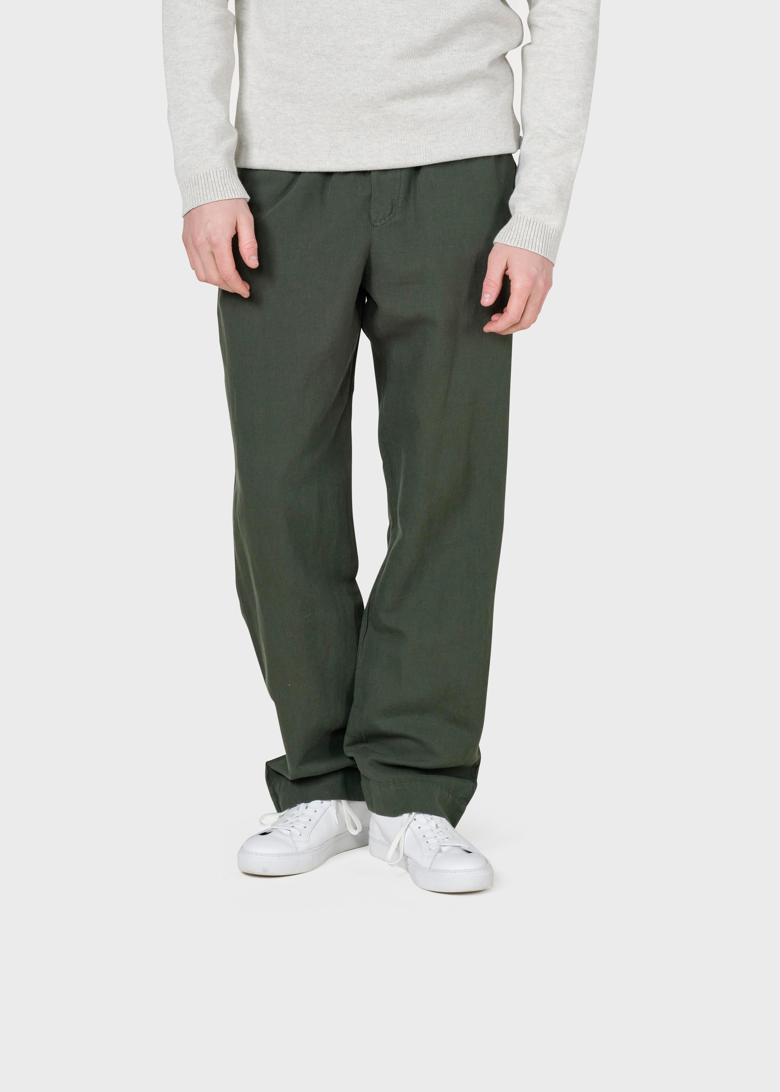 Jens Linen Pants - Olive